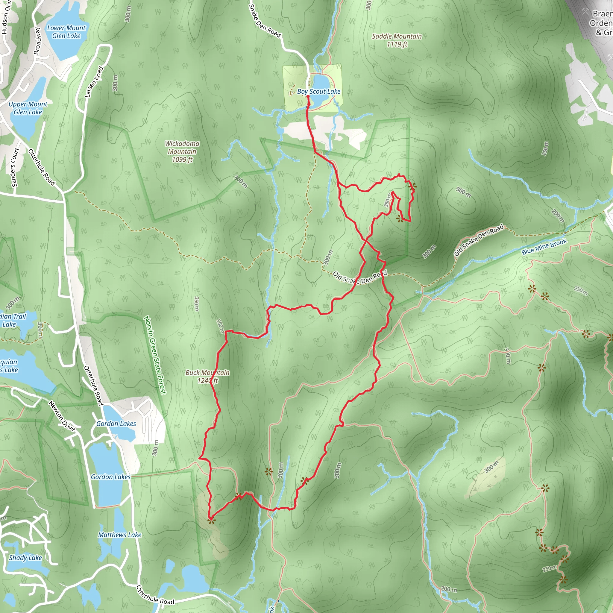 Will Monroe, Outlaw and Wyanokie Crest Loop Trail mobile static map