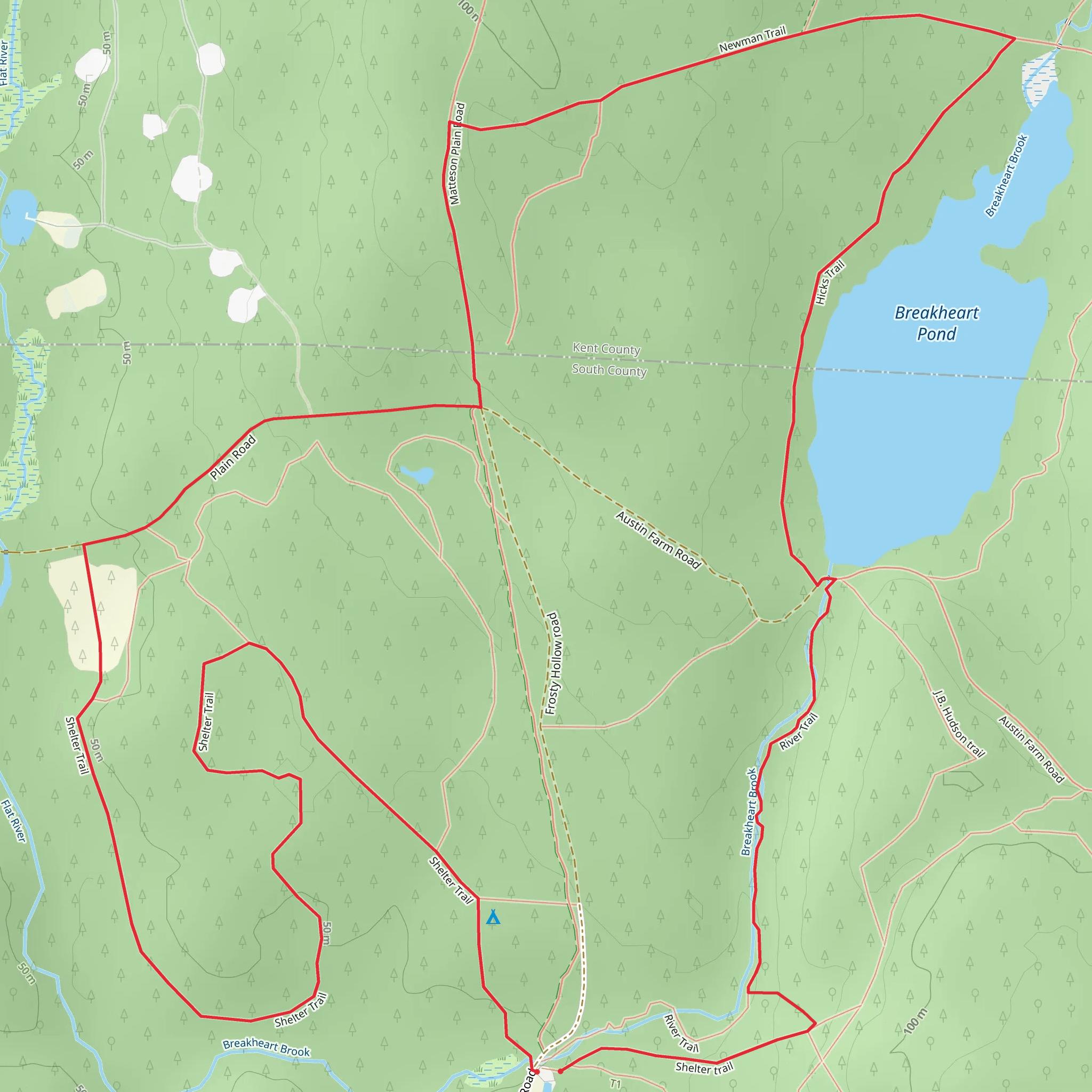 Newman Trail and Hicks Loop Trail mobile static map