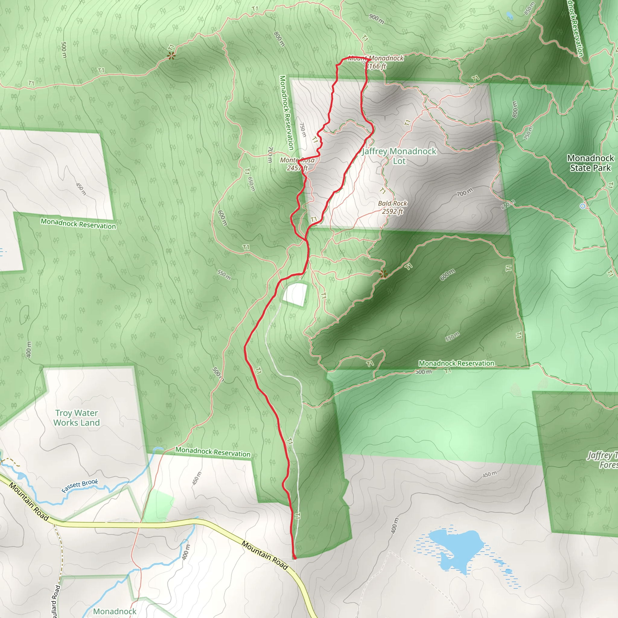 Mount Monadnock Old Halfway House Trail mobile static map