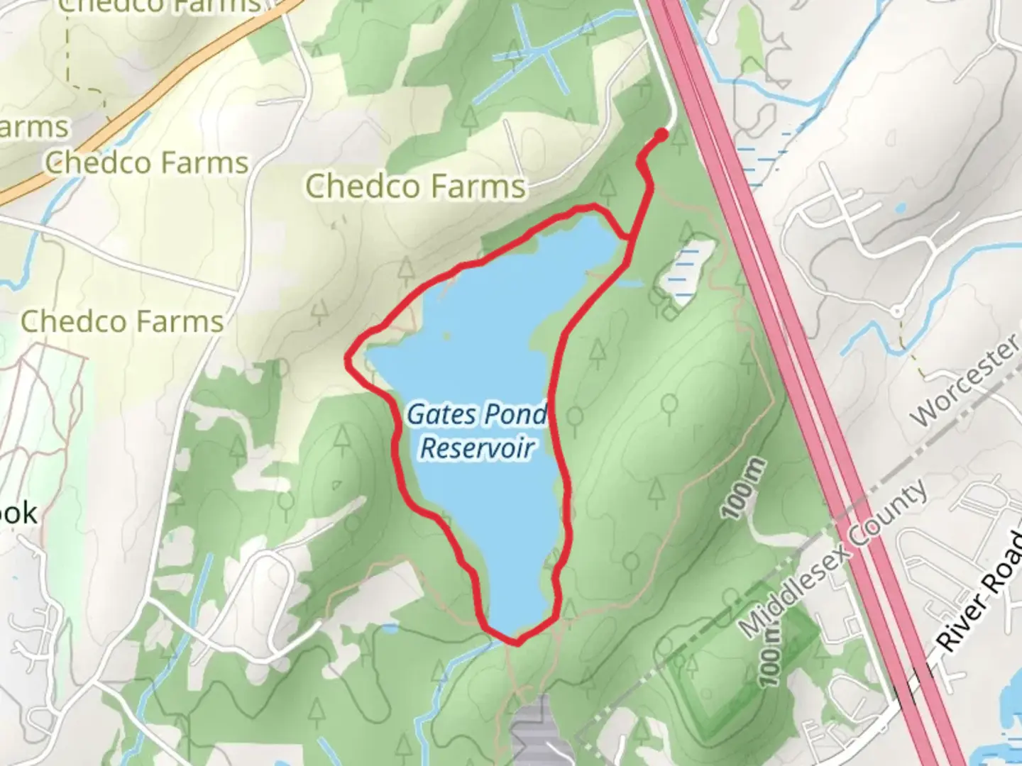 An image depicting the trail Gates Pond Loop Trail and its surrounding area.