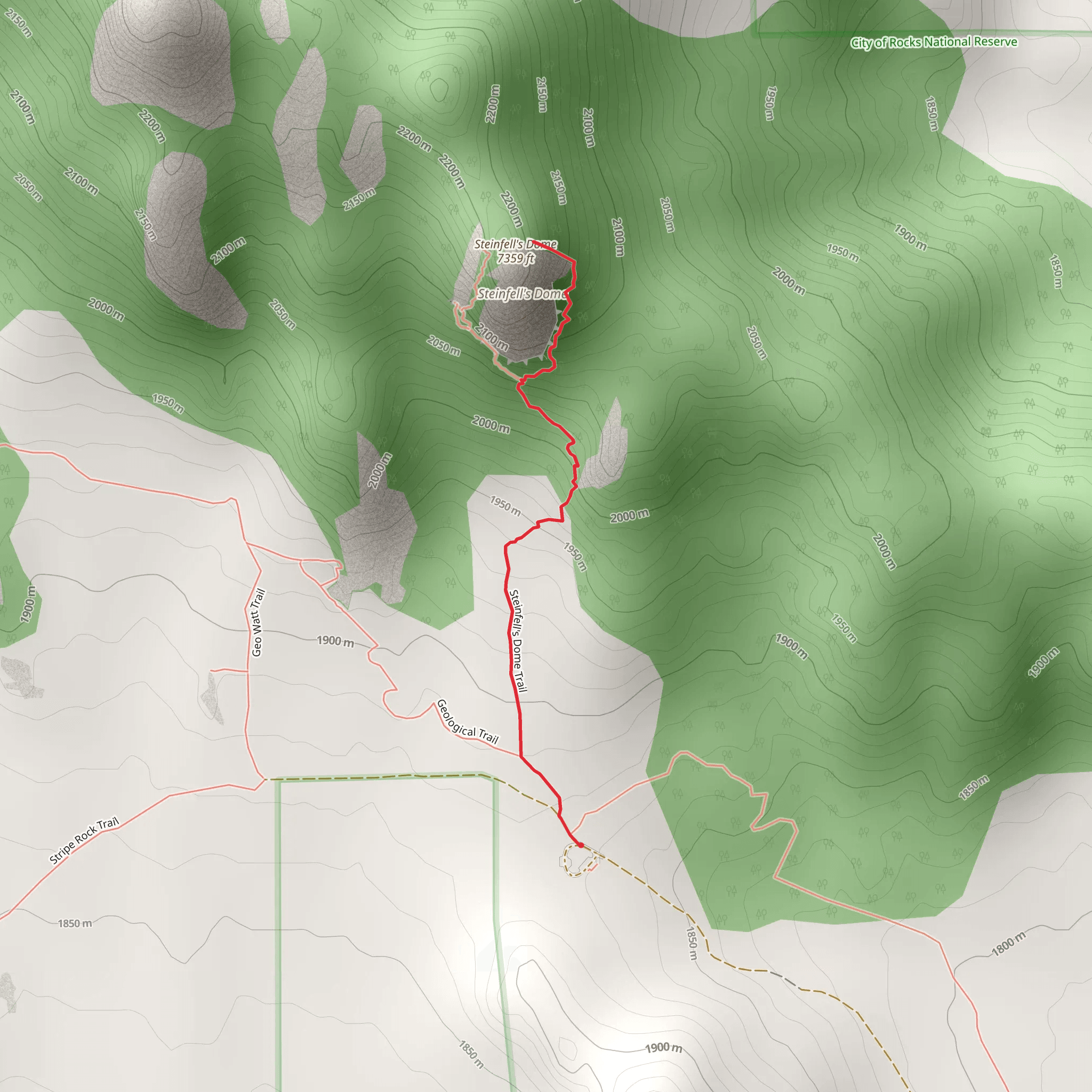 Steinfell's Dome Trail mobile static map