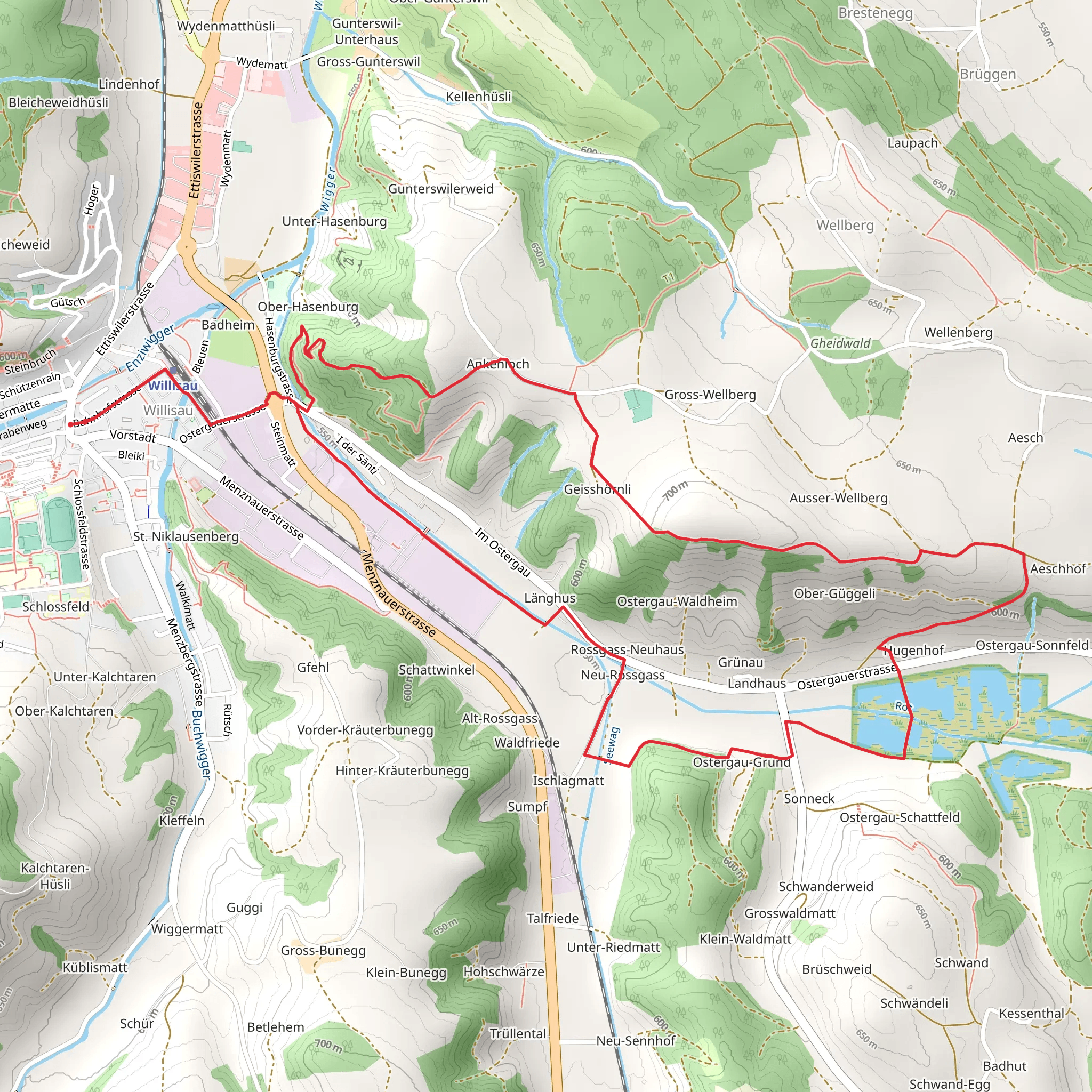 Rundwanderung Willisau - Ostergau mobile static map
