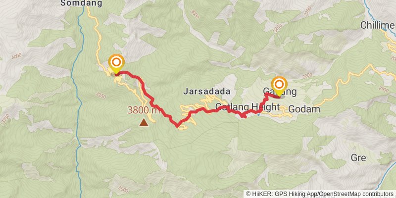 Great Himalayan Trail stage 44 Map