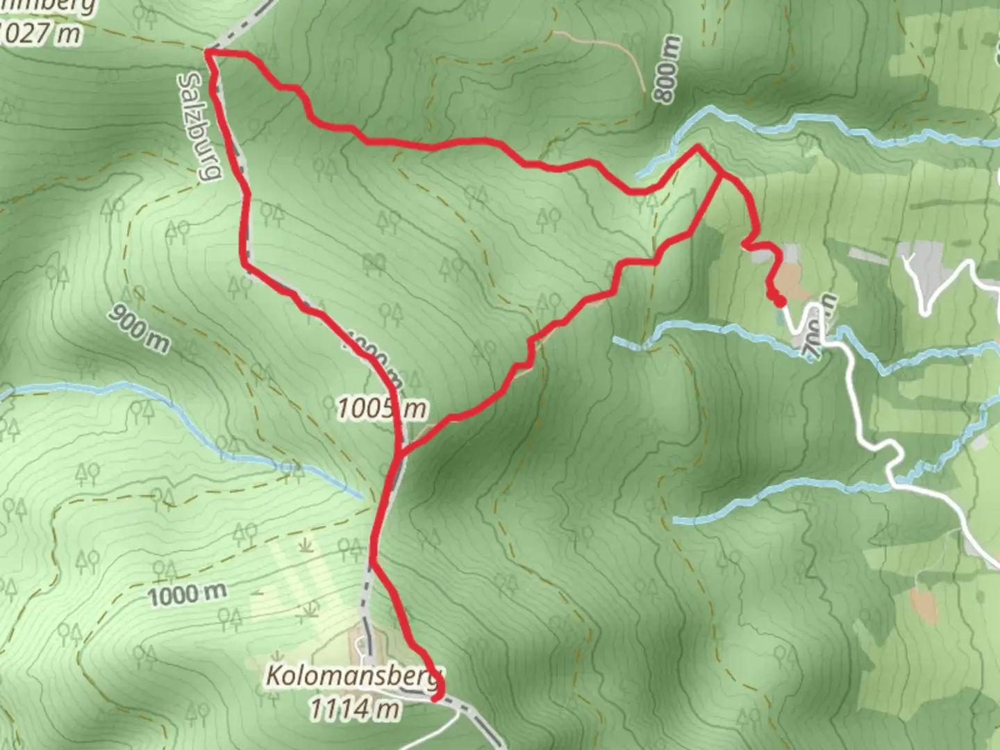 An image depicting the trail Koloman's Hill Loop and its surrounding area.
