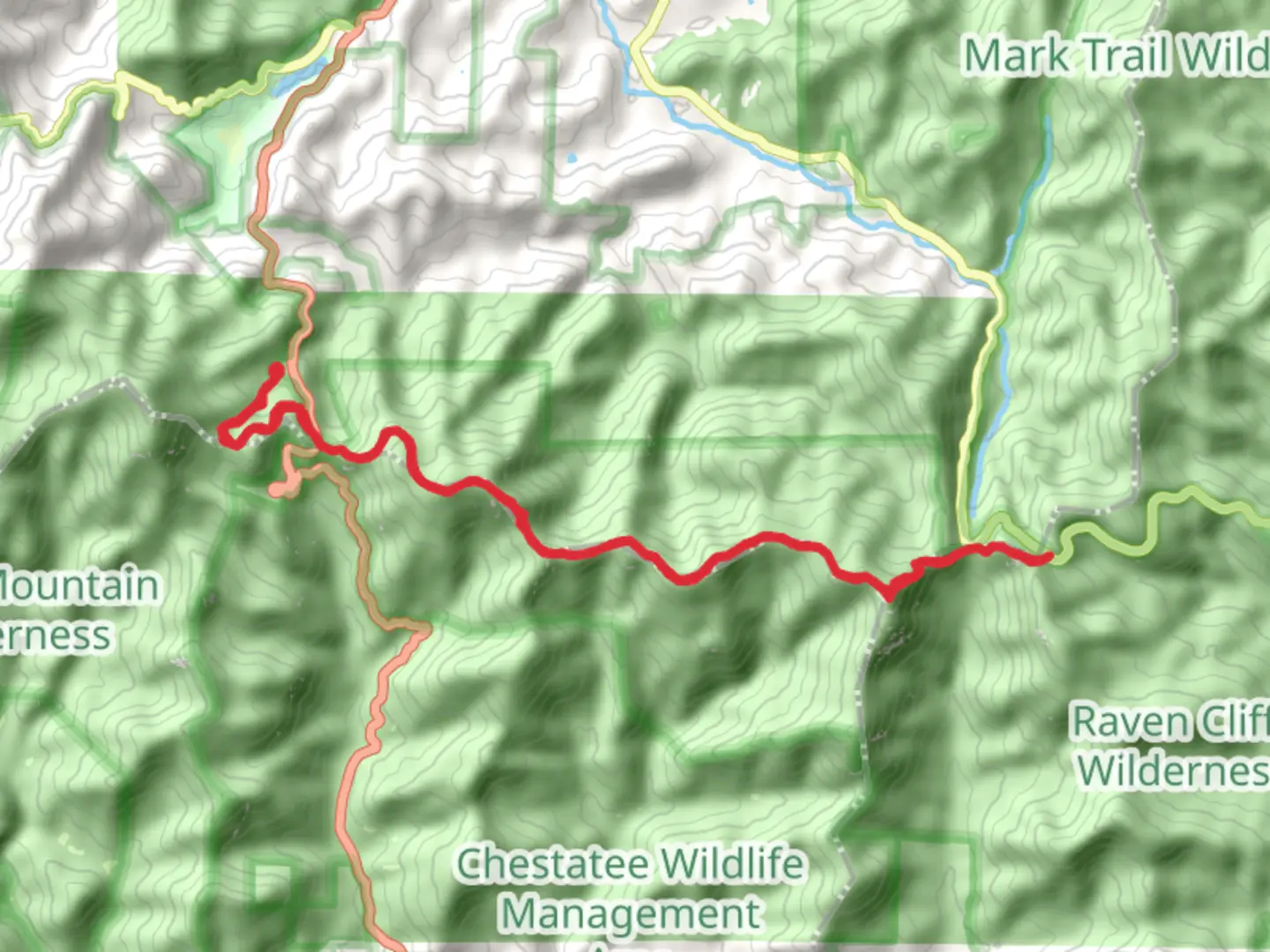 An image depicting the trail Levelland Mountain to Green Cliff Top and its surrounding area.