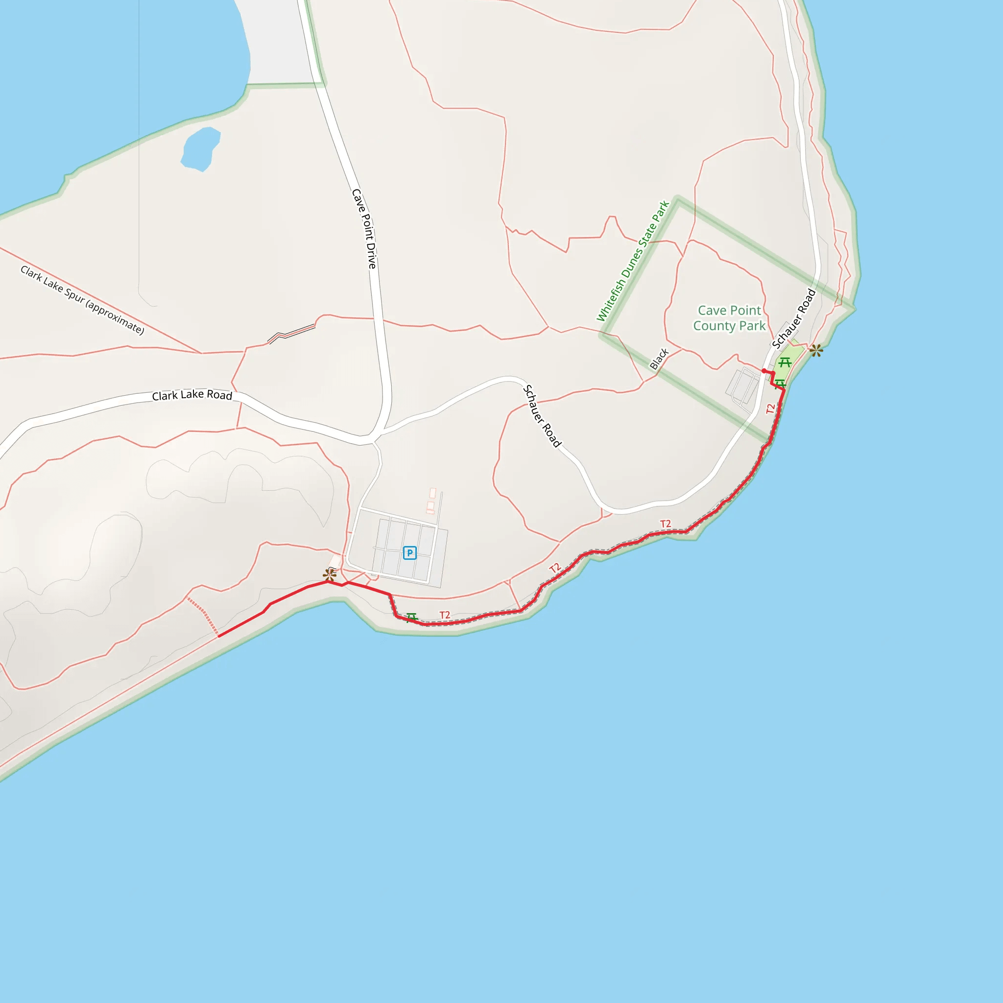 Cave Point County Park mobile static map