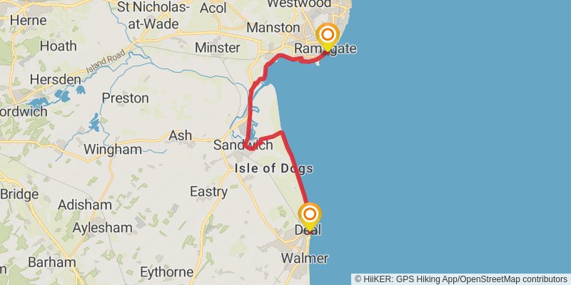 England Coast Paths - Southeast S stage 5 Map