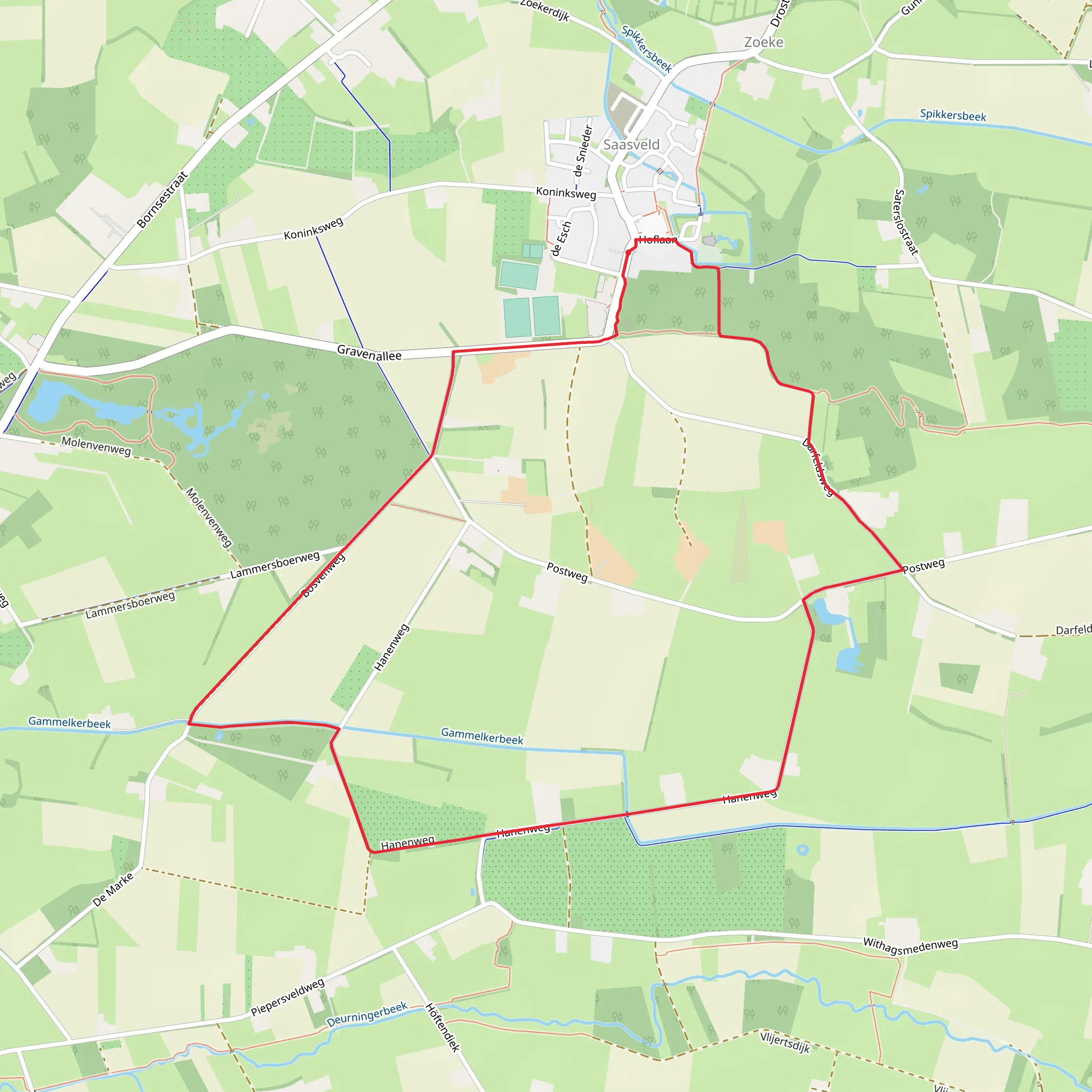 Gravenbosch and Bosven Weg mobile static map