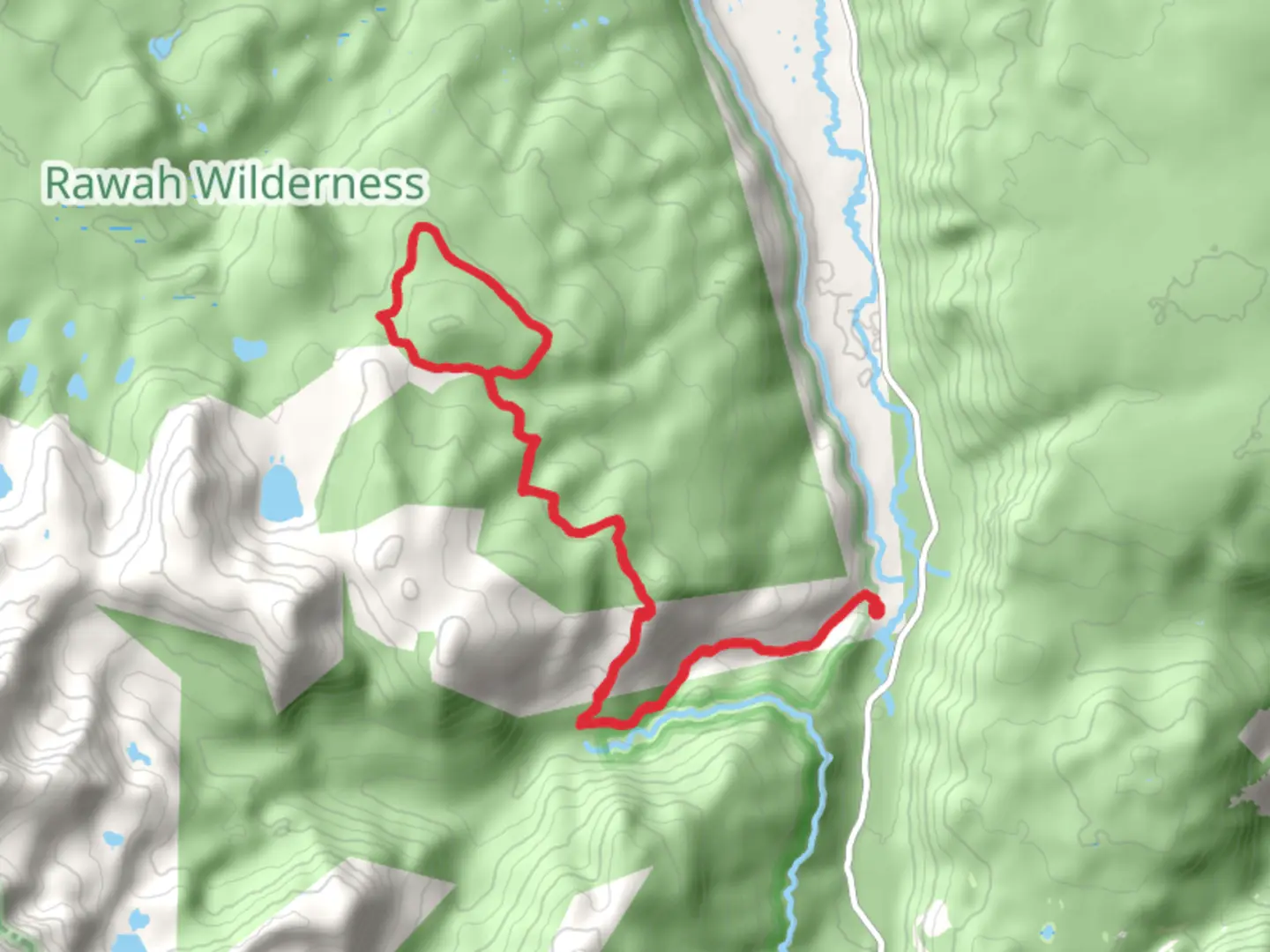An image depicting the trail Camp Lake Loop Trail via West Branch Trail and Camp Lake Trail and its surrounding area.