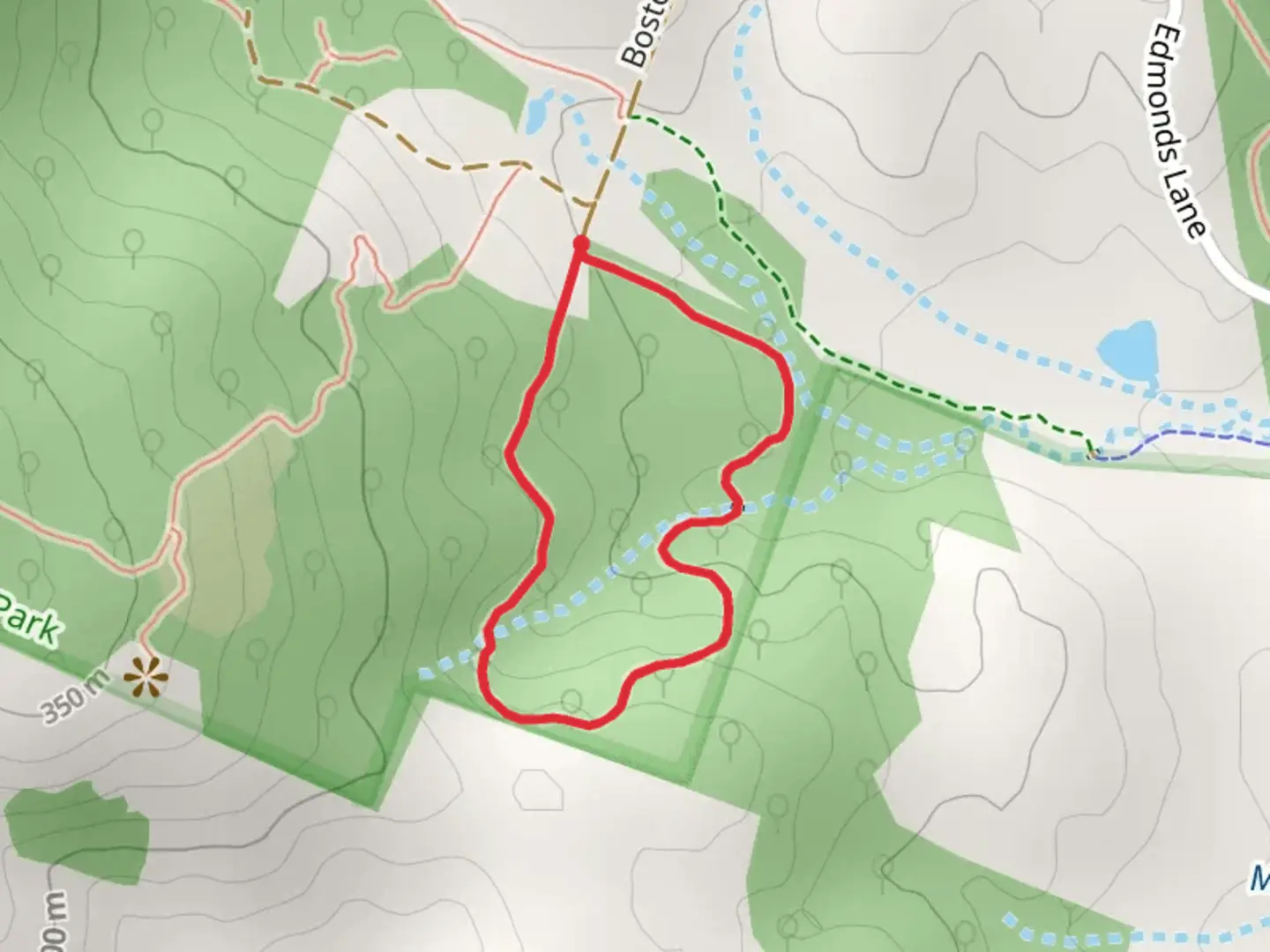 An image depicting the trail Snowden Loop Trail and its surrounding area.