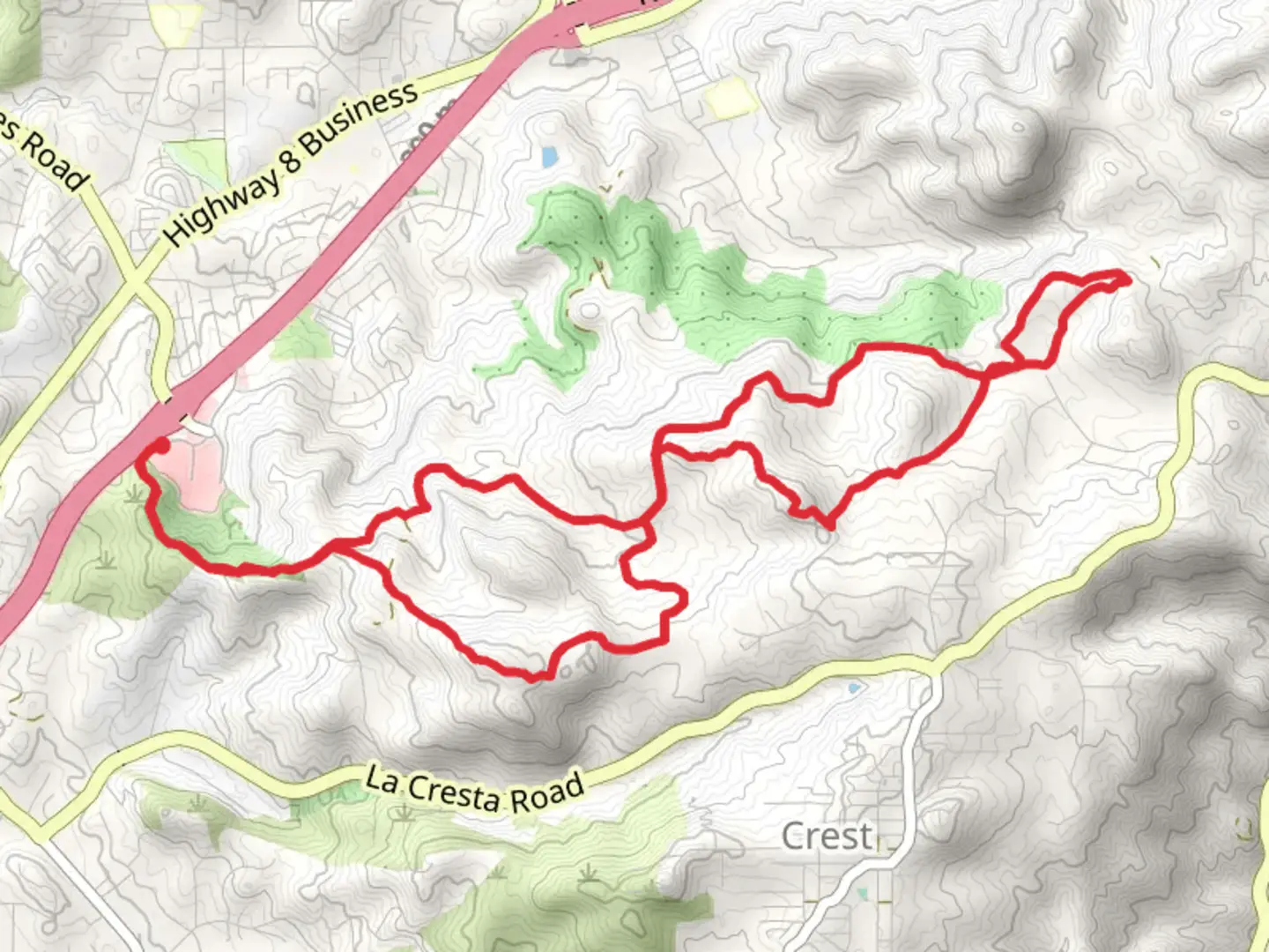 An image depicting the trail Valley View and Rock Creek Loop Trail and its surrounding area.