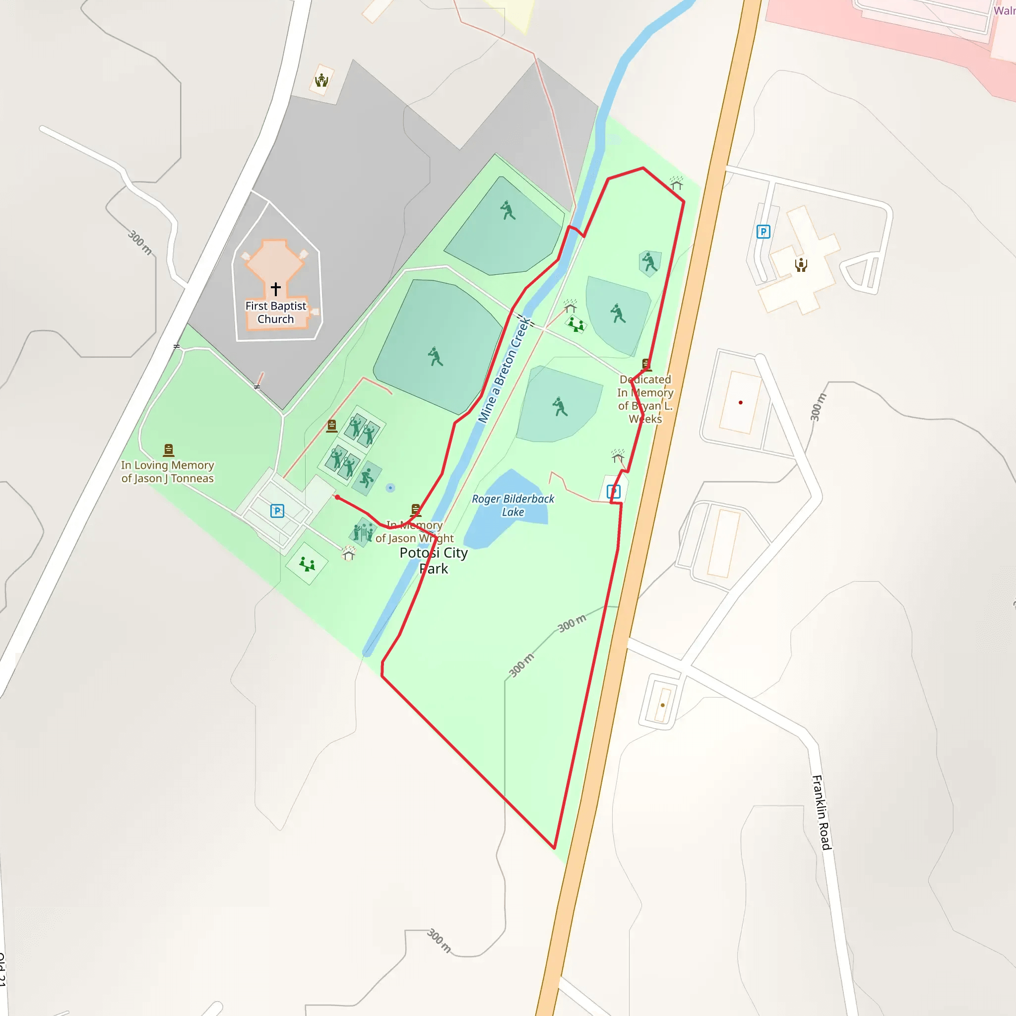 Roger Bilderback Lake Loop mobile static map