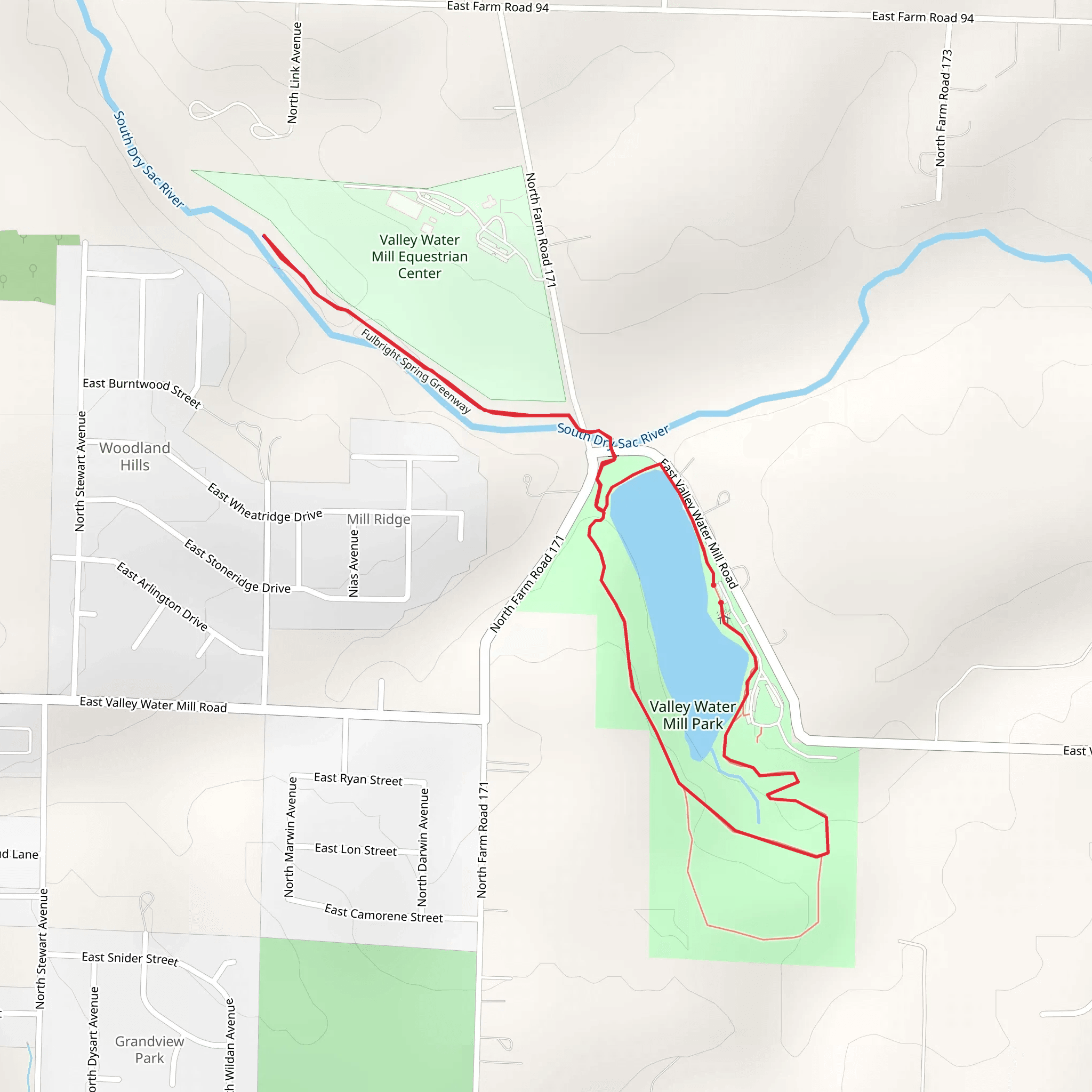Valley Water Mill Pond Loop mobile static map