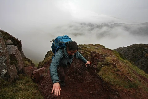An image depicting the trail Great Gabble, Kirk Fell East Top and Kirk Fell Loop and its surrounding area.