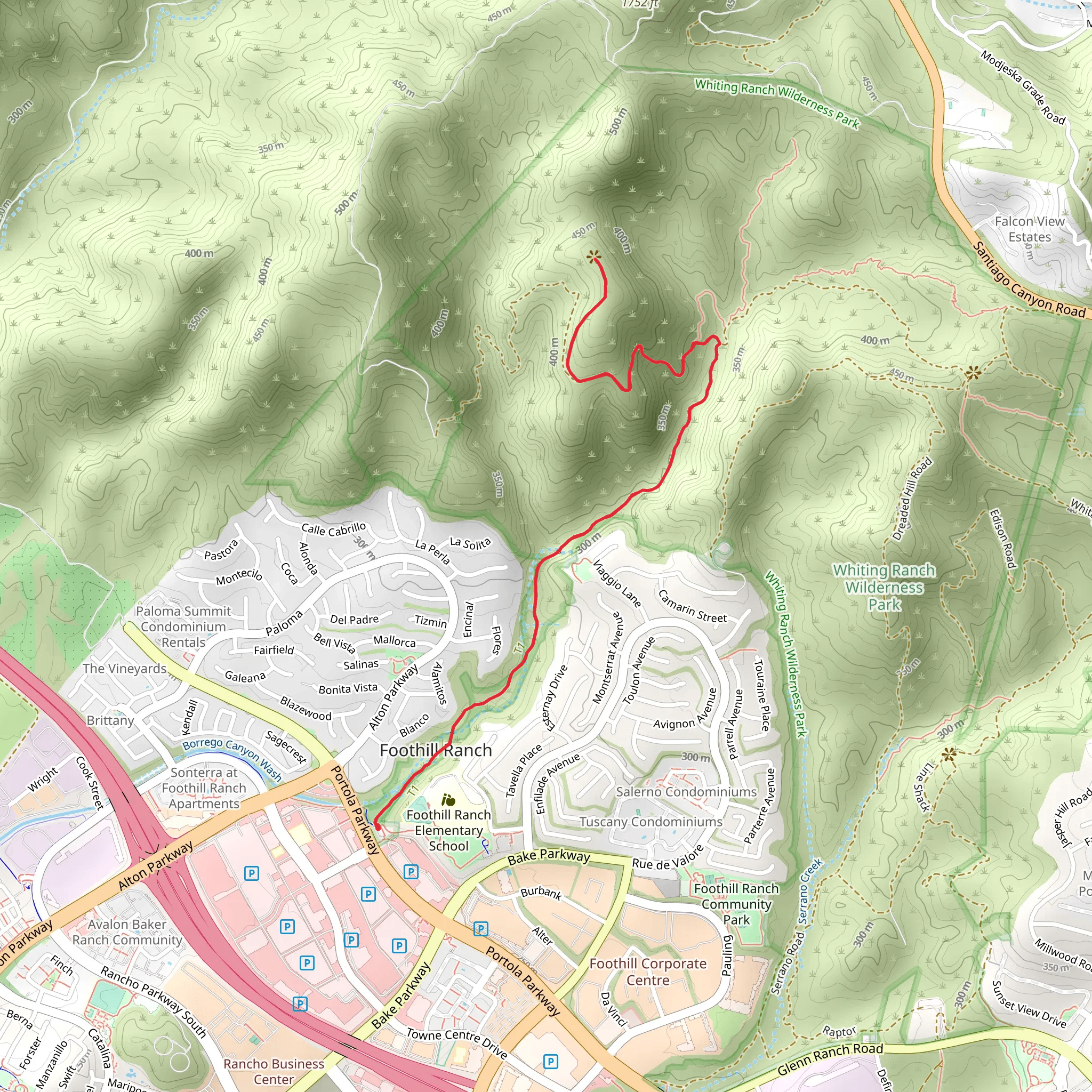 Borrego Canyon Trail mobile static map