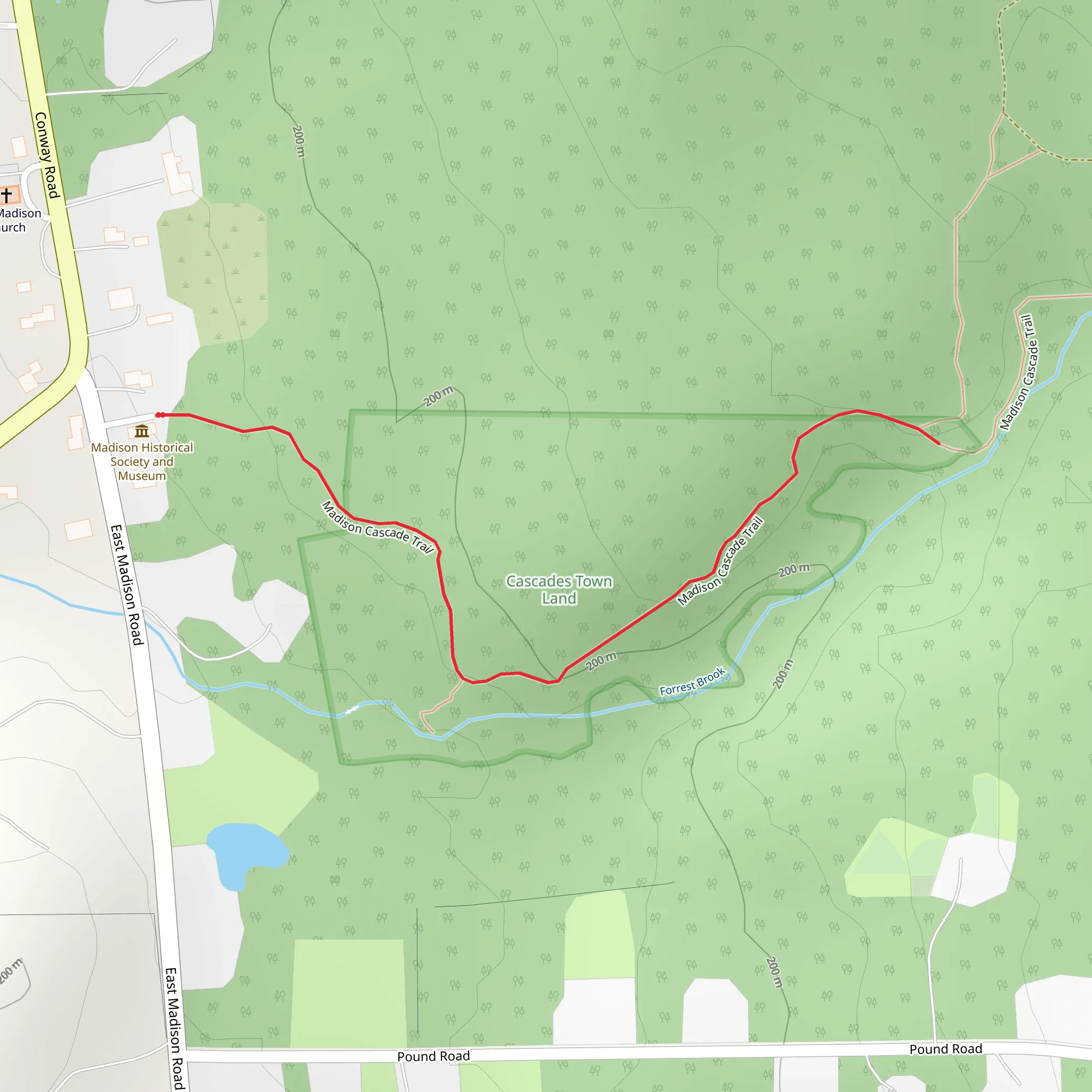 Forrest Brook - Madison Cascade Trail mobile static map