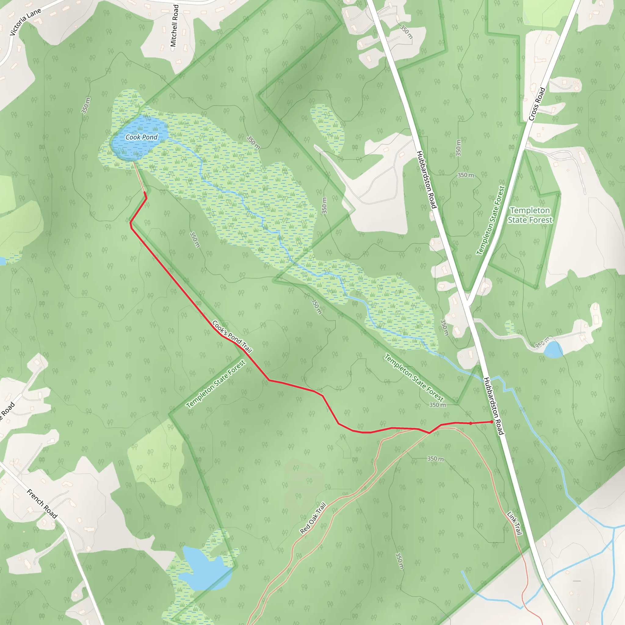 Cook's Pond Trail mobile static map