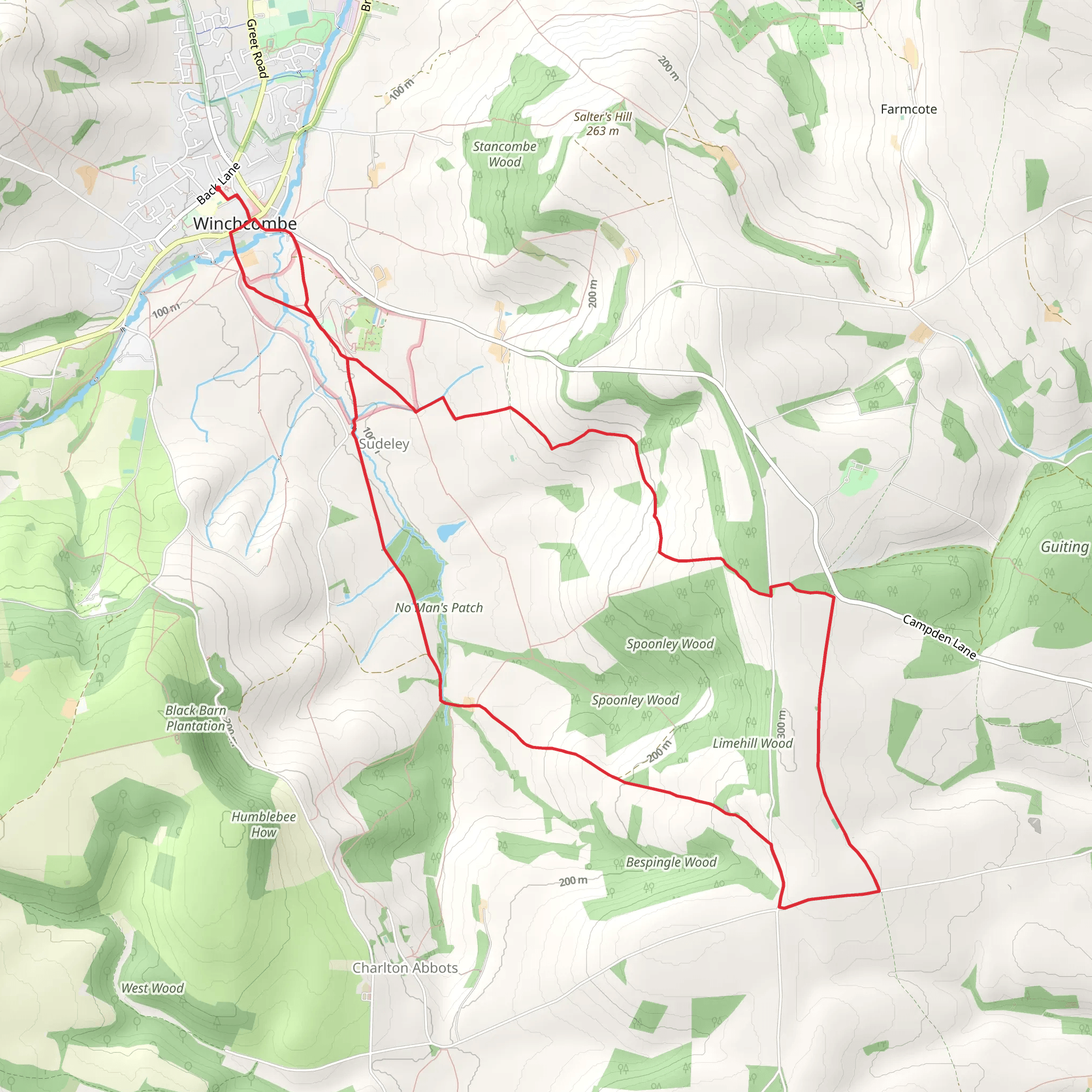 Winchcombe Circular mobile static map