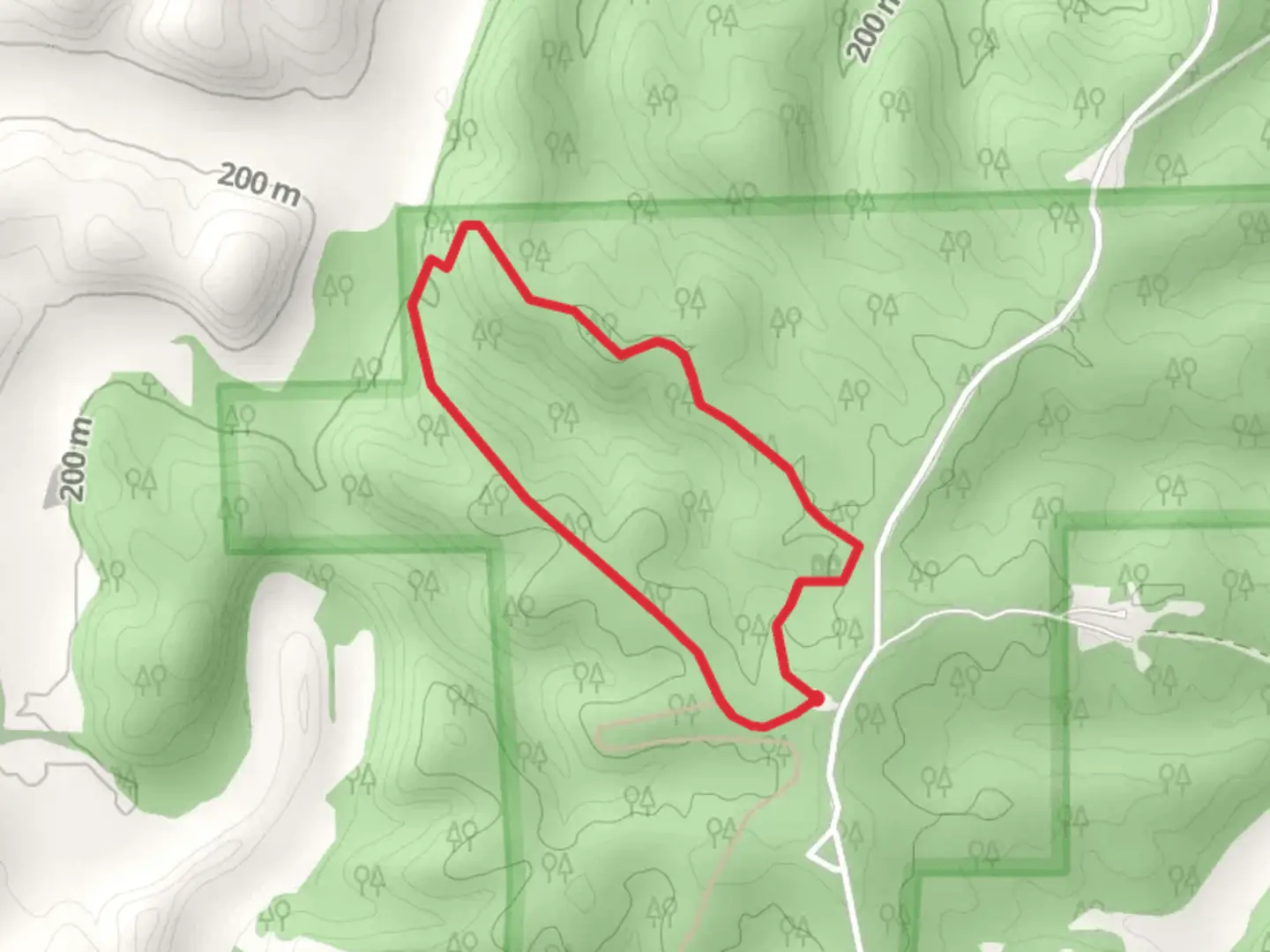 An image depicting the trail Blue Loop Trail - Ridge Road and its surrounding area.
