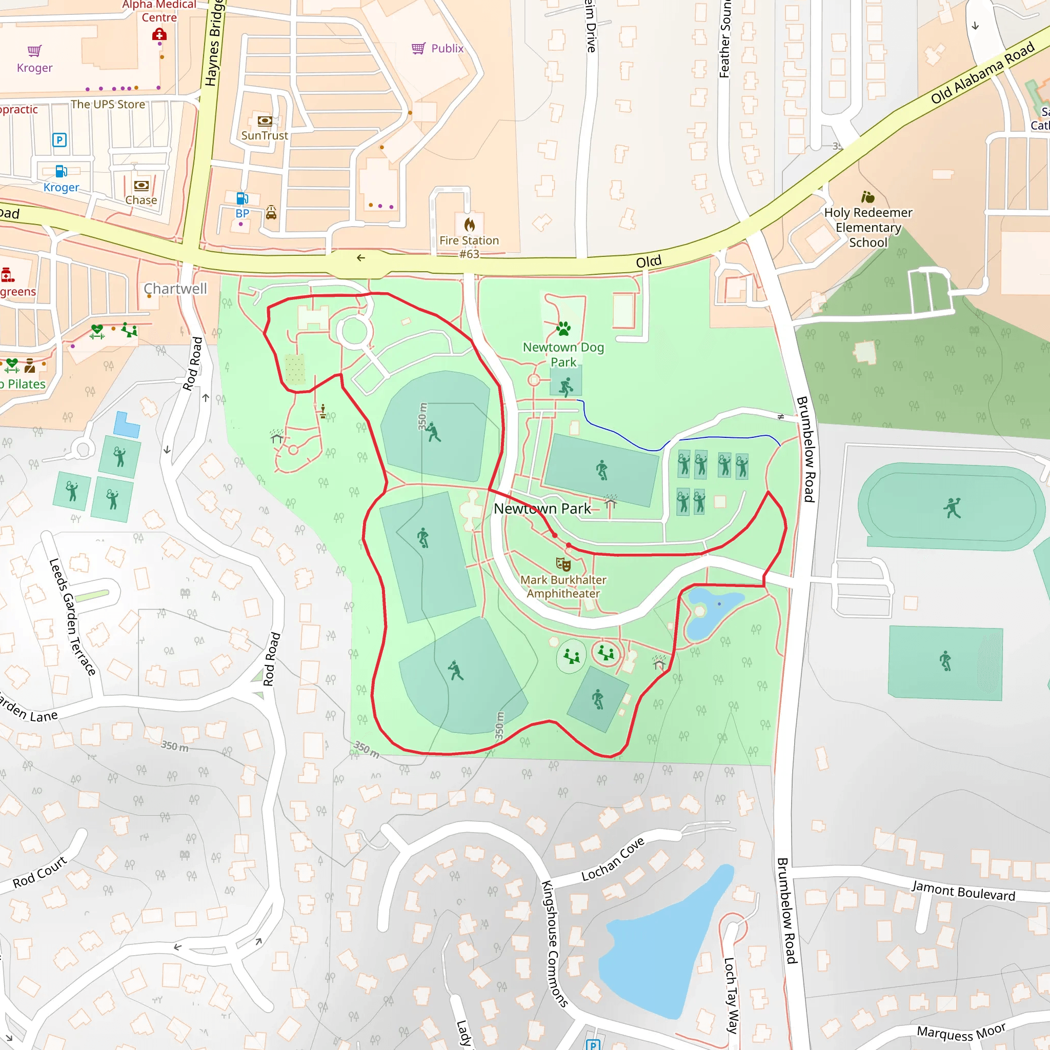 Newtown Park Loop mobile static map
