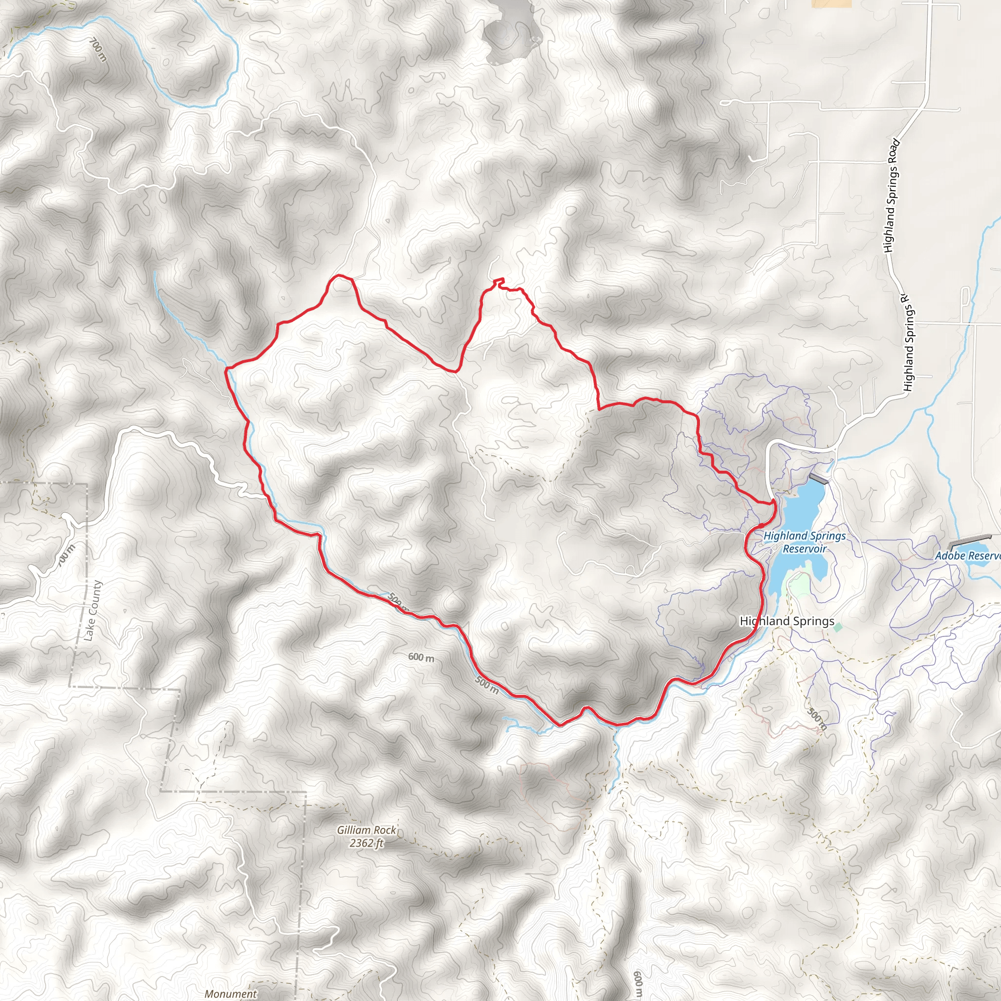 Red Rock Road and Ridge Road Loop mobile static map
