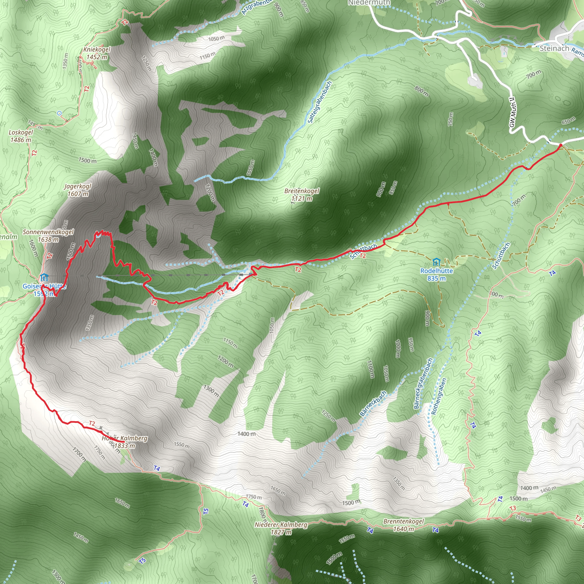 Goisern Hut and Kalmberg Summit mobile static map