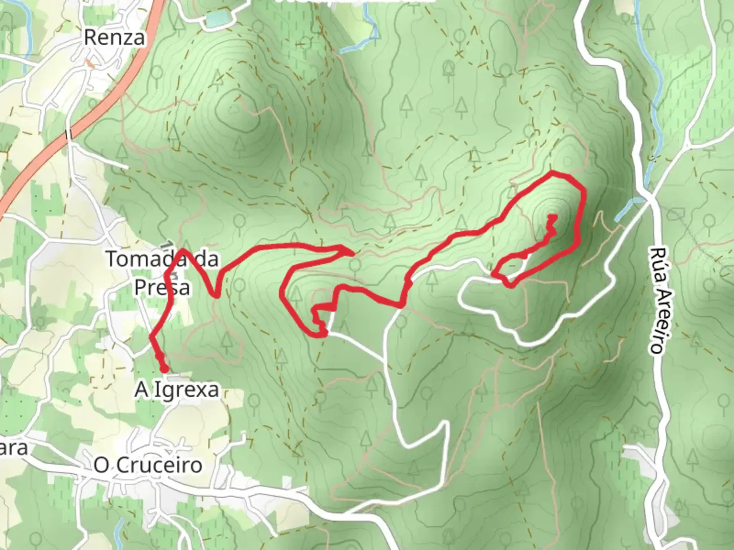 An image depicting the trail Rota dos Miradoiros Lobeira-Faro das Lúas PR G 126 and its surrounding area.