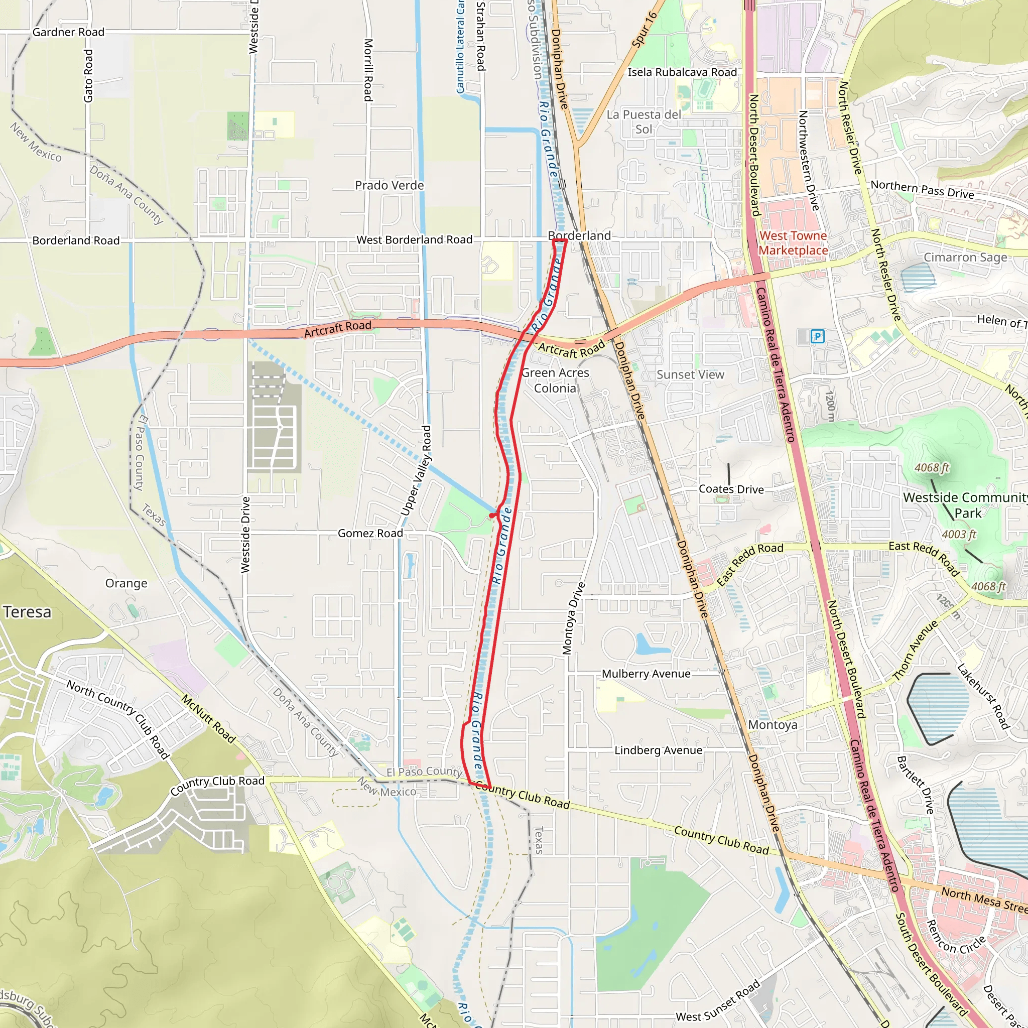 Rio Grande and Little River Park Loop mobile static map