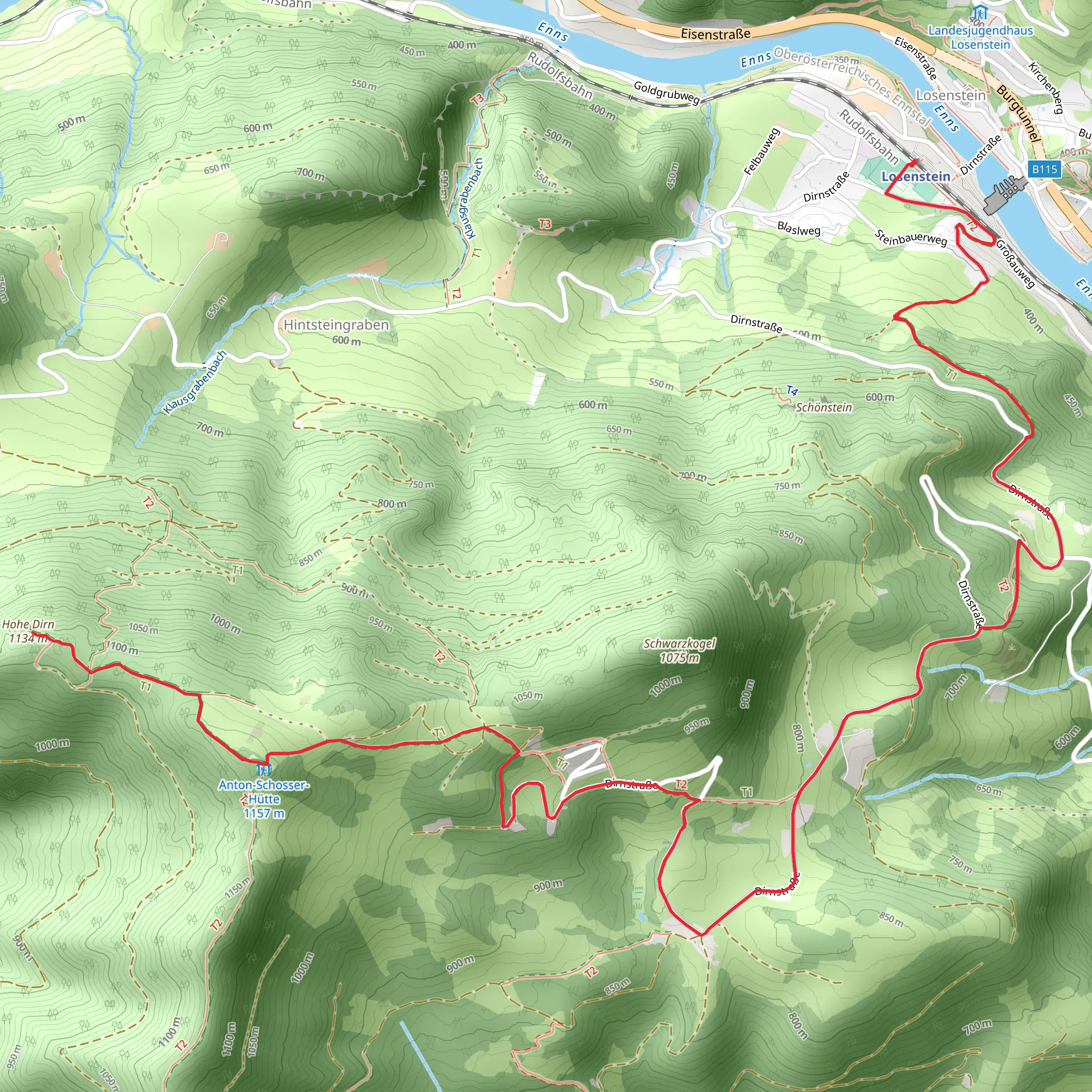 Anton Schosser Hut - Losenstein-Buder mobile static map