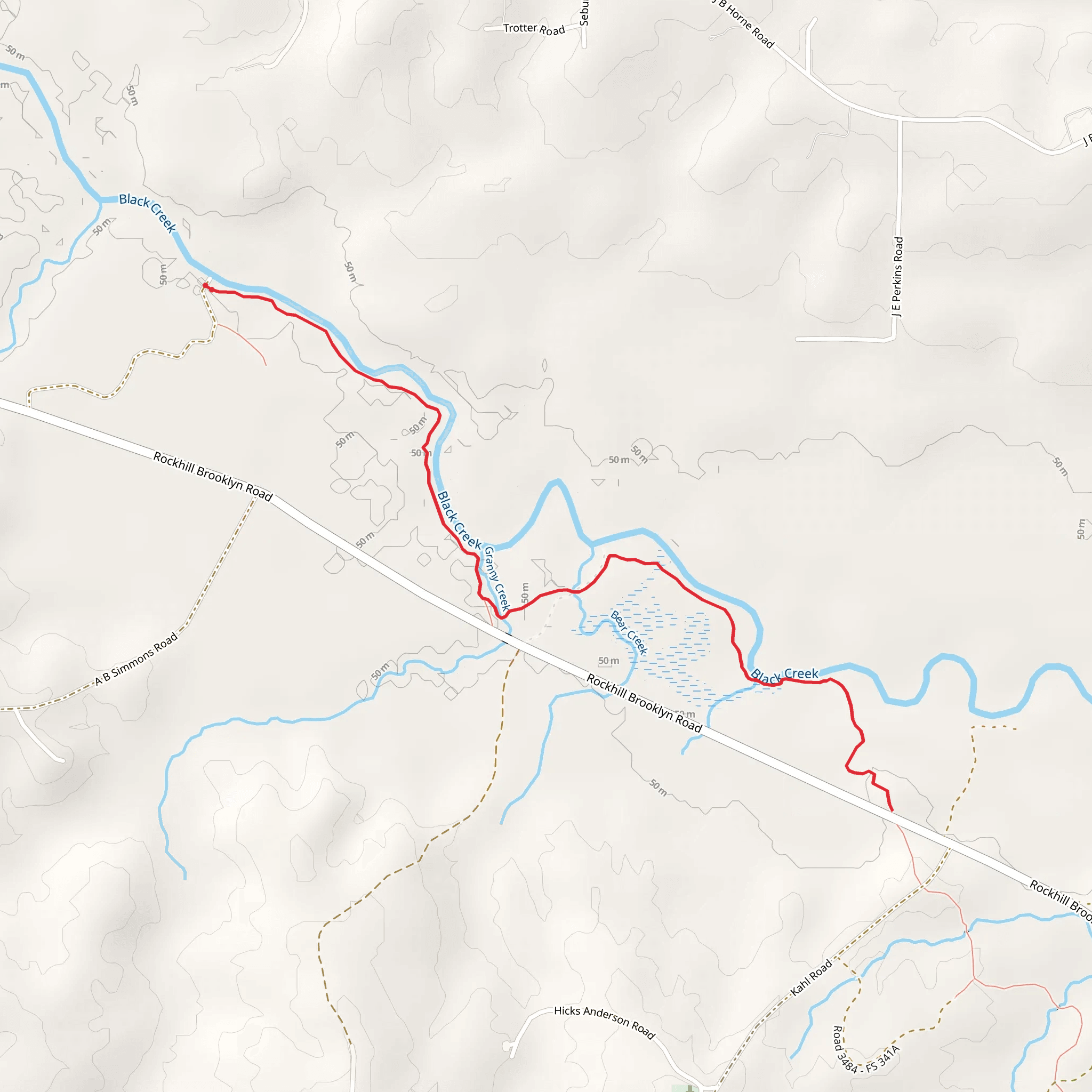 Black Creek National Recreation Trail mobile static map