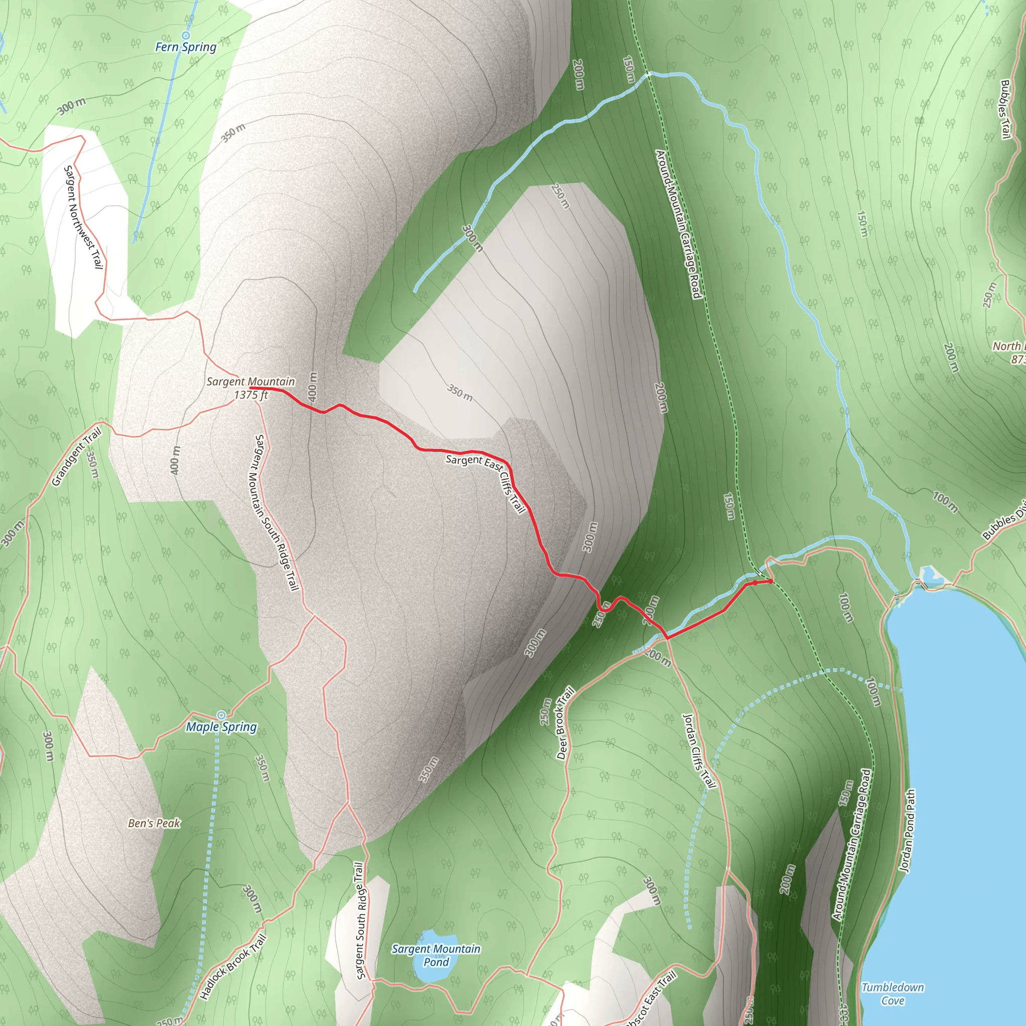Sargent East Cliffs via Deer Brook Trail mobile static map