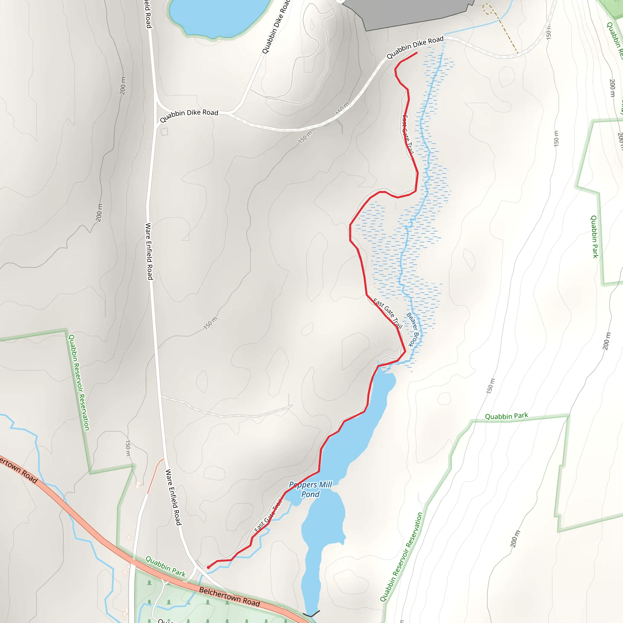 Peppers Mill Pond via Beaver Brook mobile static map