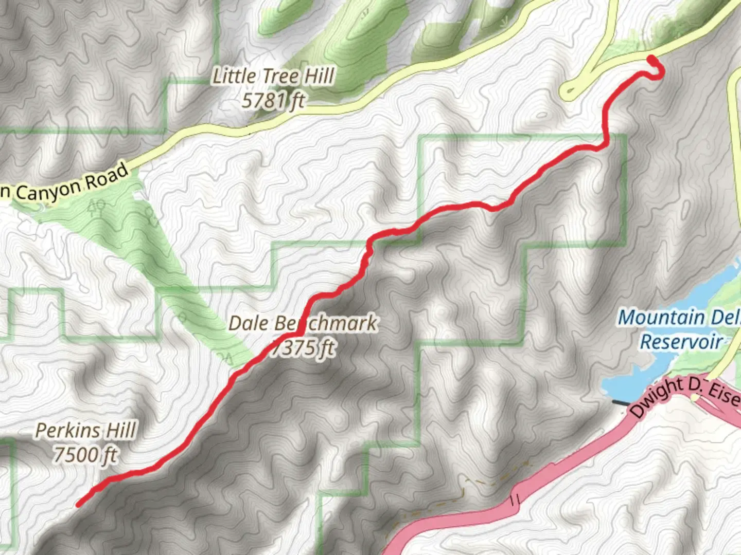 An image depicting the trail Dale Benchmark and Perkins Peak via emigration Canyon Ridgeline Trail and its surrounding area.