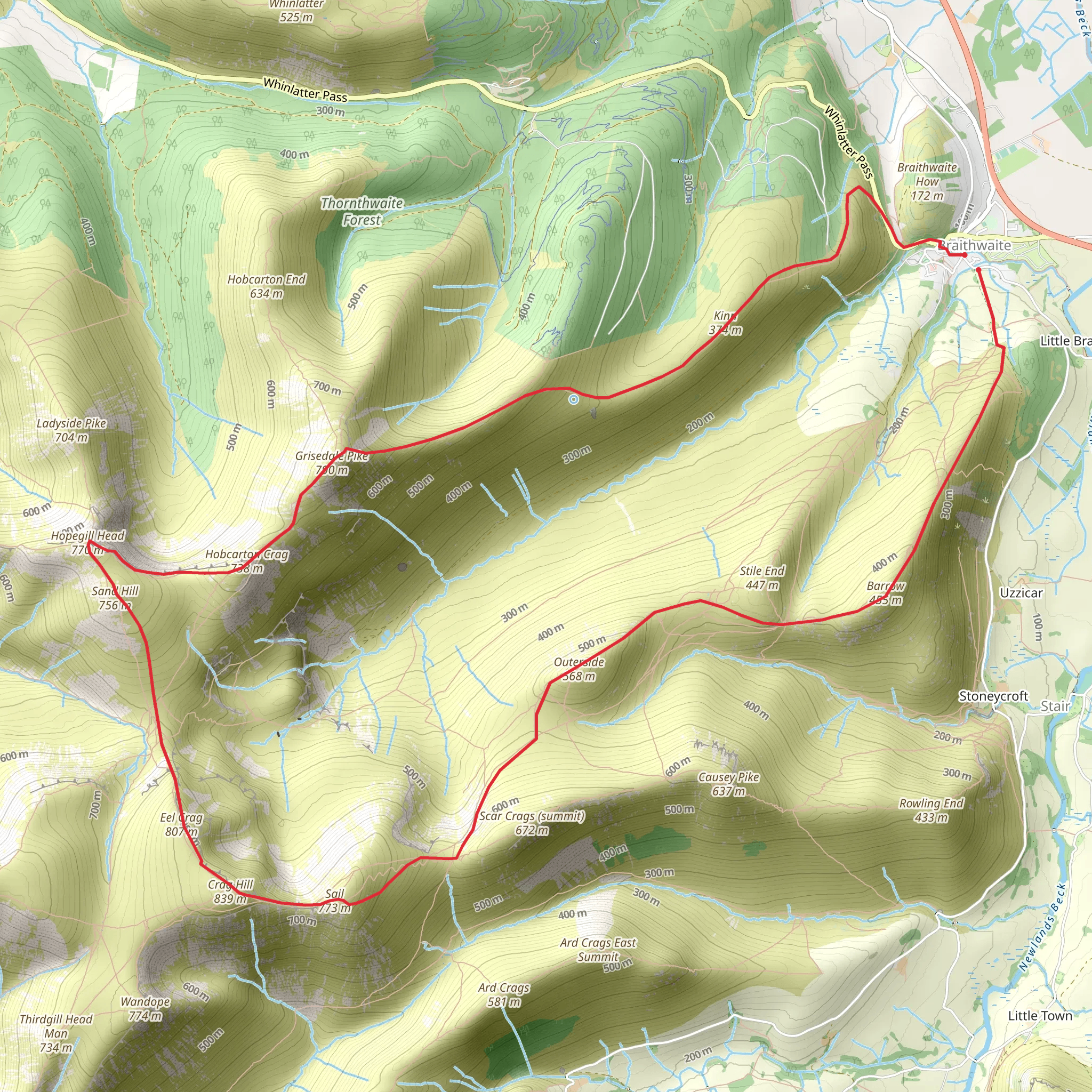 The Coledale Loop mobile static map