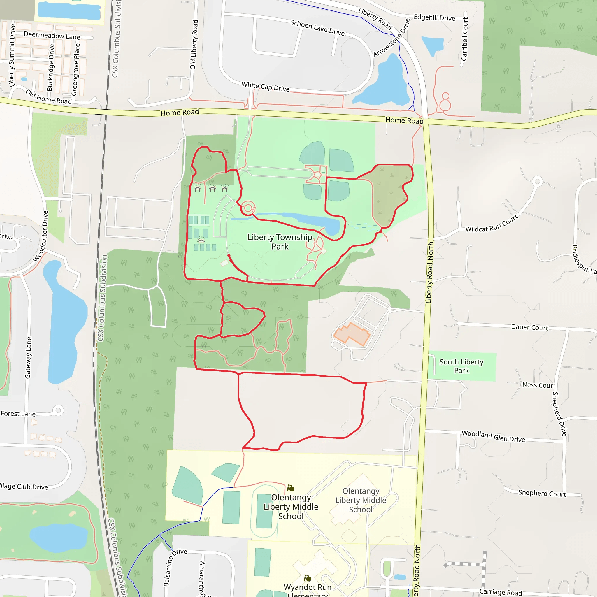 Liberty Township Park Loop mobile static map