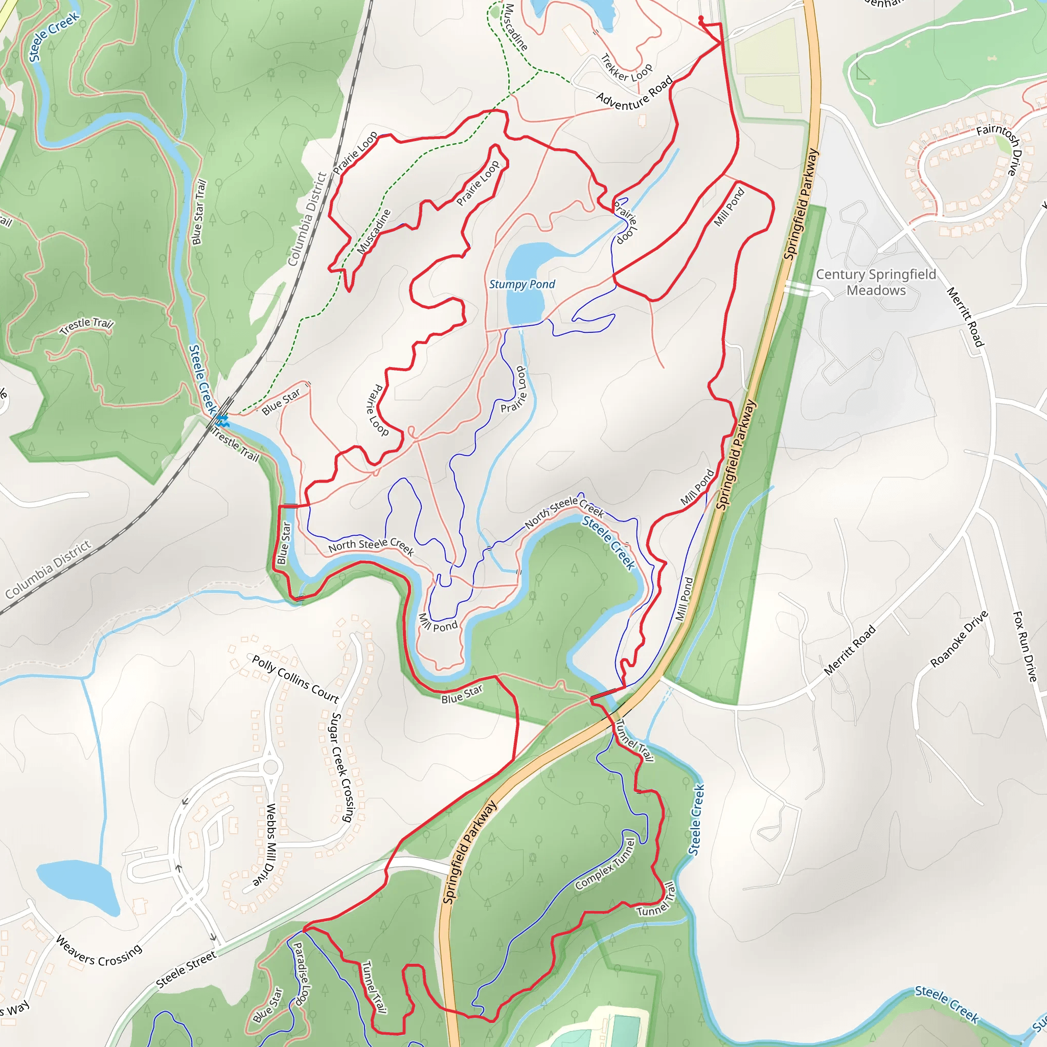 Stumpy Pond and Paradise Loop mobile static map