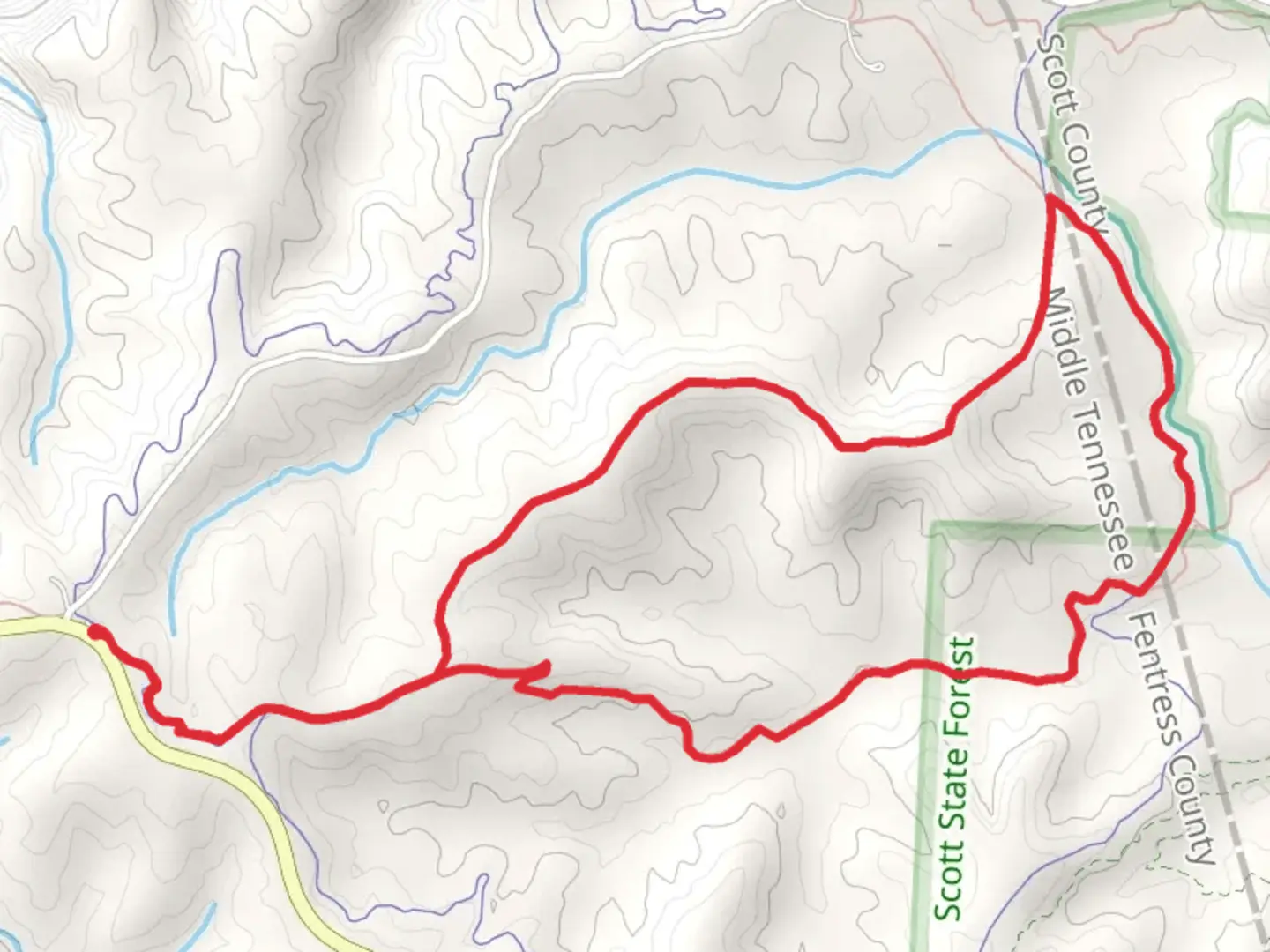 An image depicting the trail West Entrance and Collier Ridge Loop Trail and its surrounding area.