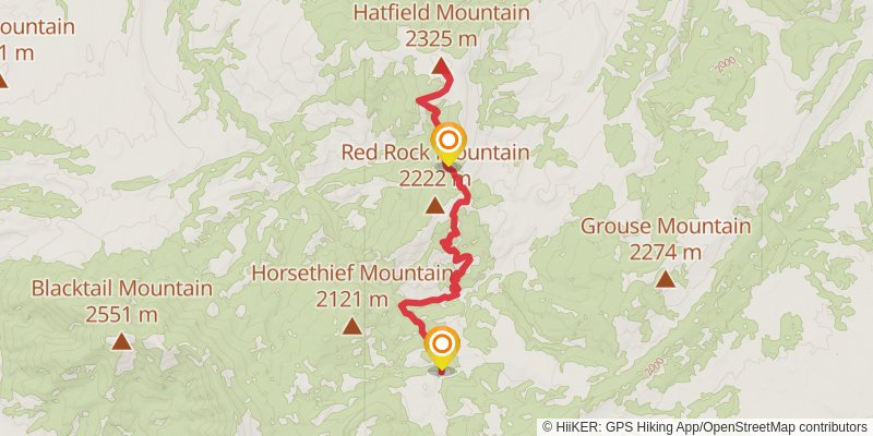 Hatfield Mountain via South Fork Sixteenmile Trail stage 2 Map