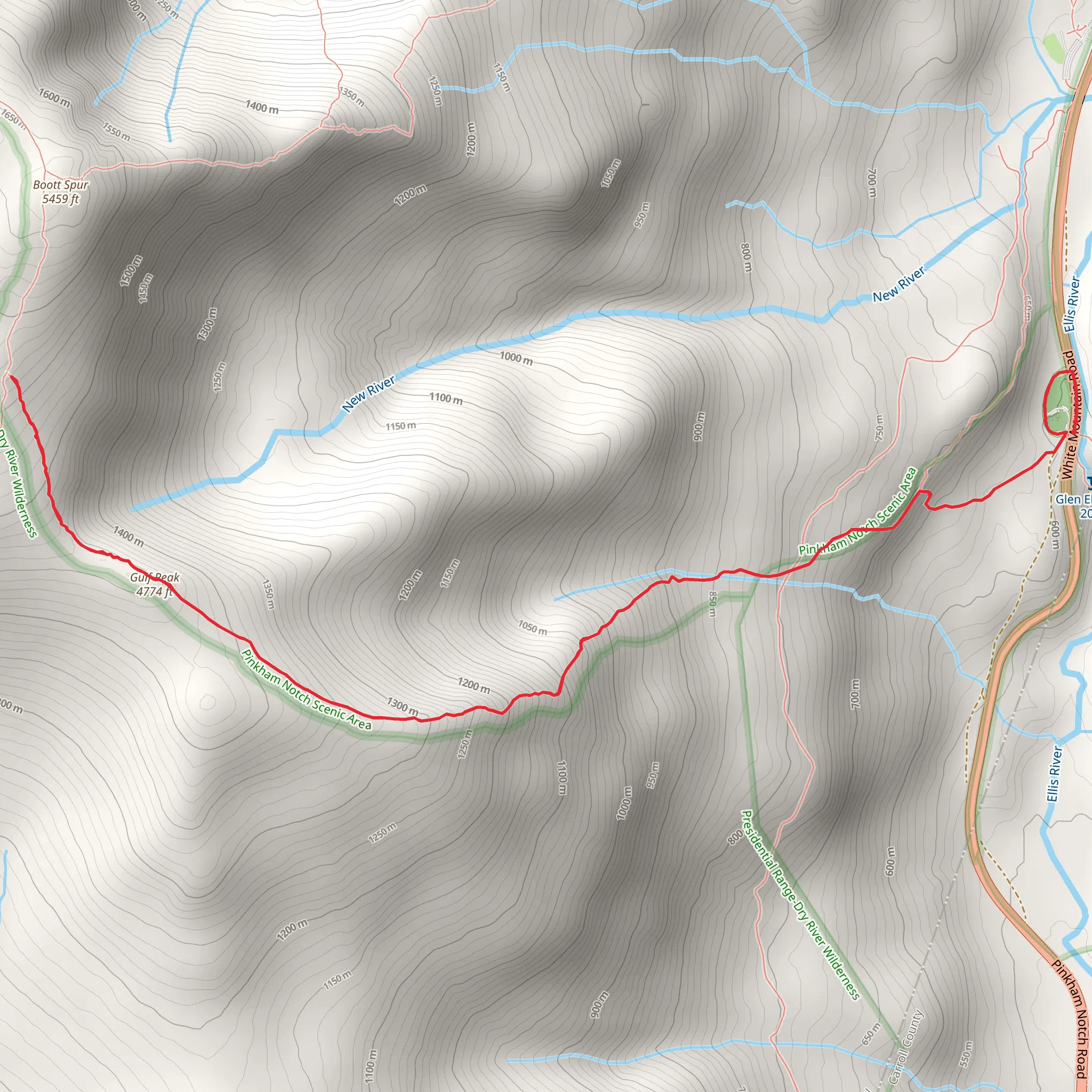 Gulf Peak Out and Back mobile static map