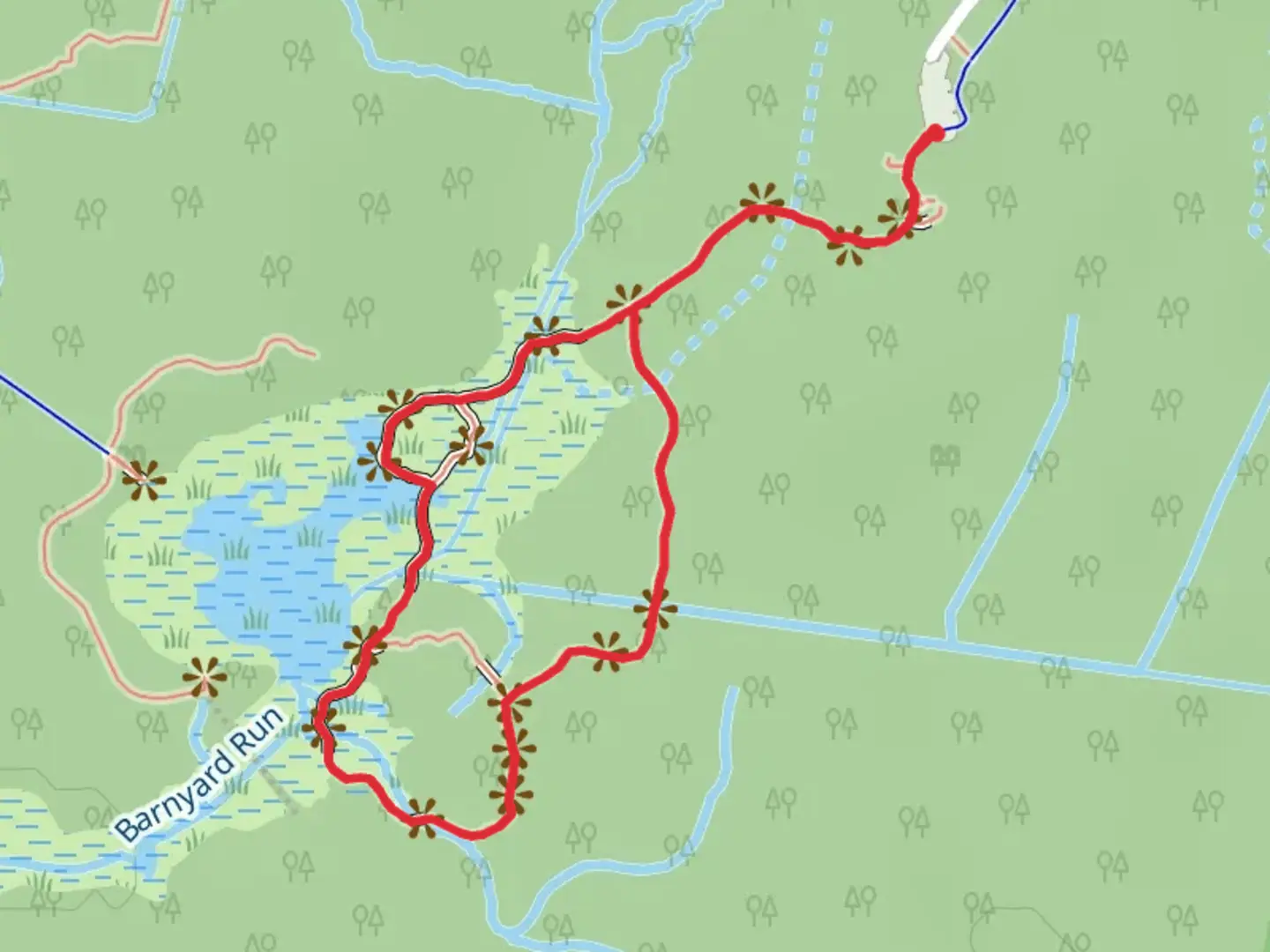 An image depicting the trail Heron - Deer - Cedar Loop Trail and its surrounding area.