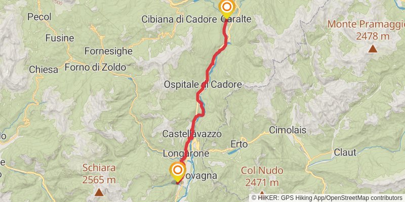 Camino Delle Dolomiti stage 25 Map
