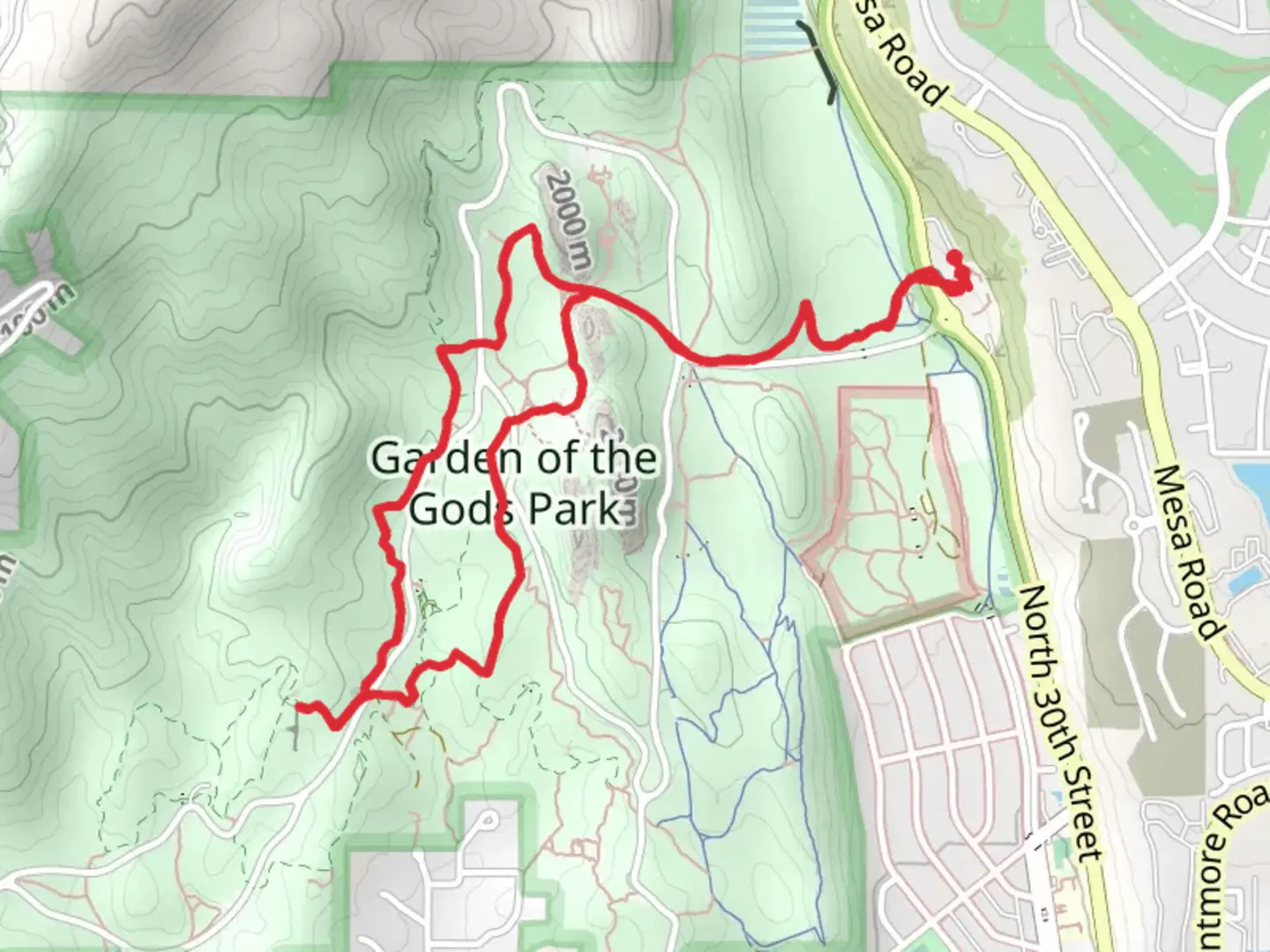 An image depicting the trail Gateway, Palmer and Central Garden Loop Trail and its surrounding area.