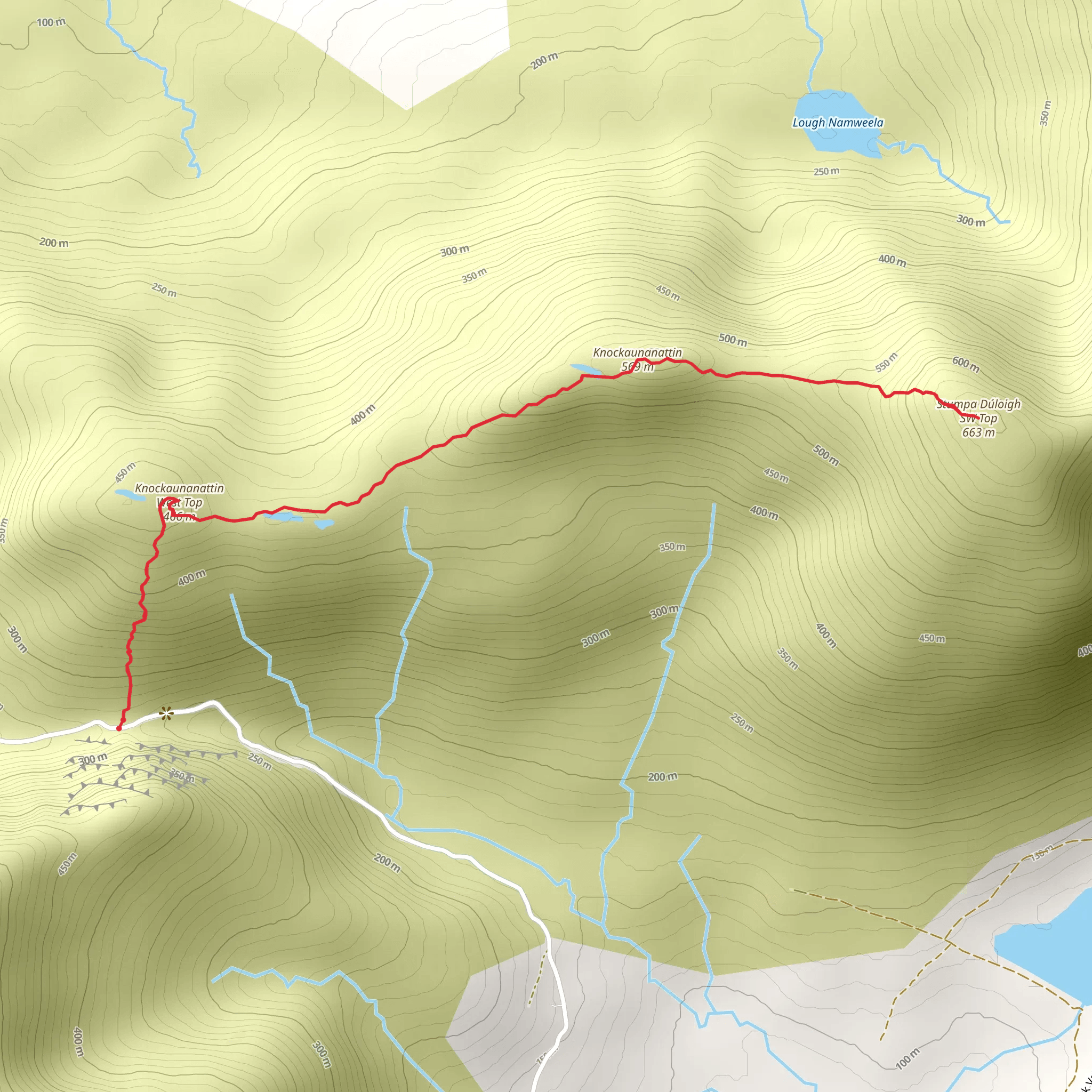 Knockaunauttin to Stumpa Duloigh mobile static map