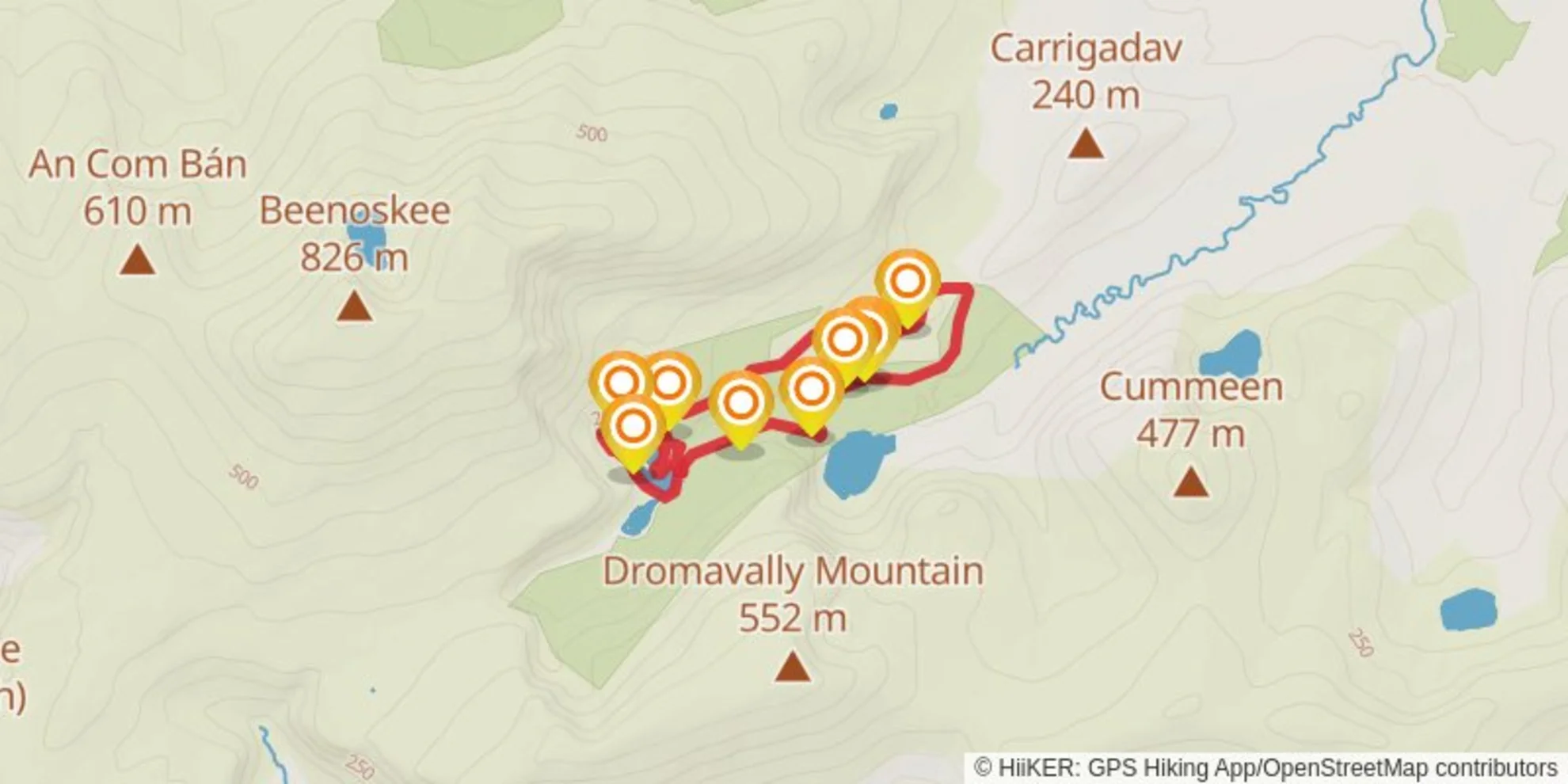 An image depicting the trail Glenteenassig and its surrounding area.