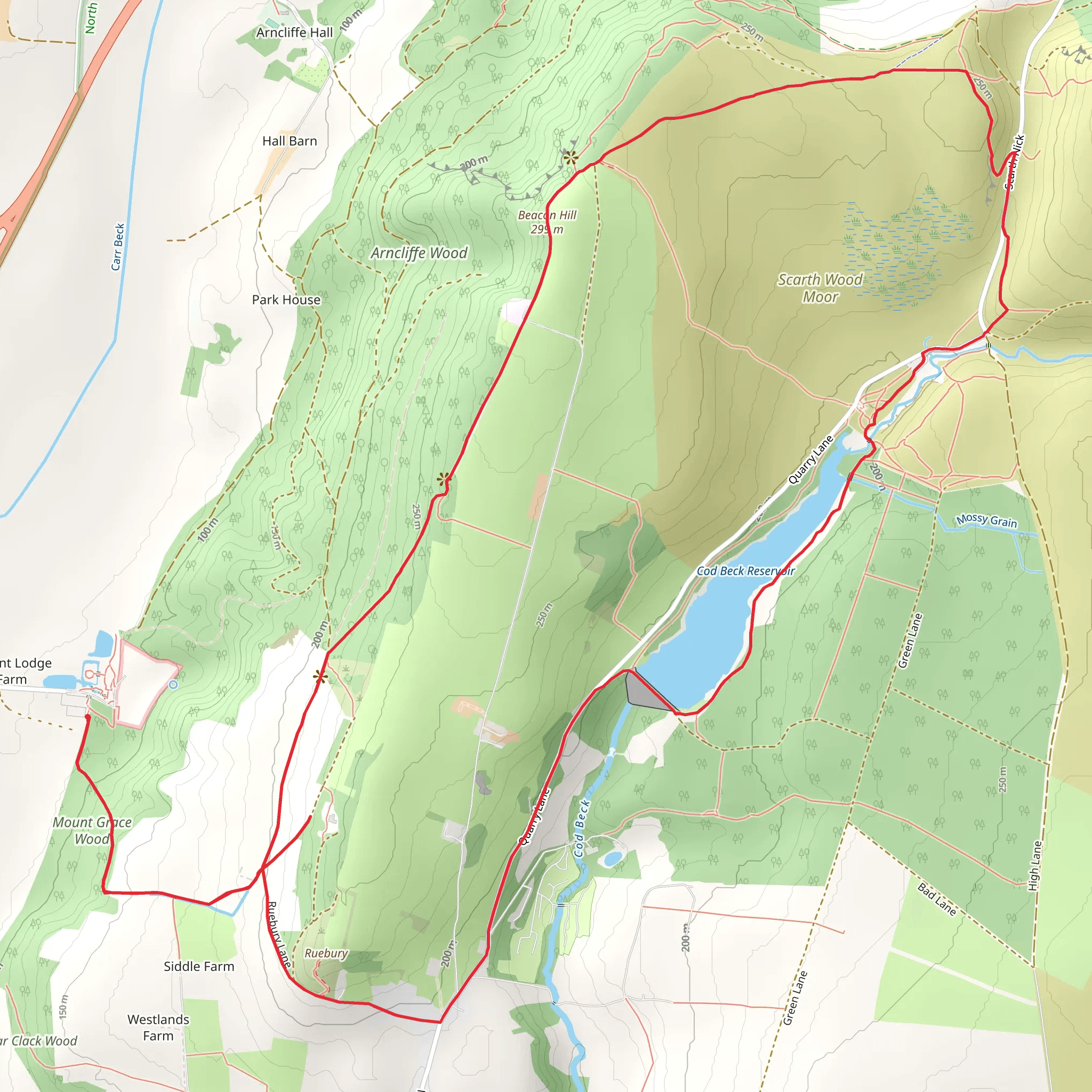 Mt Grace priory to resevoir mobile static map
