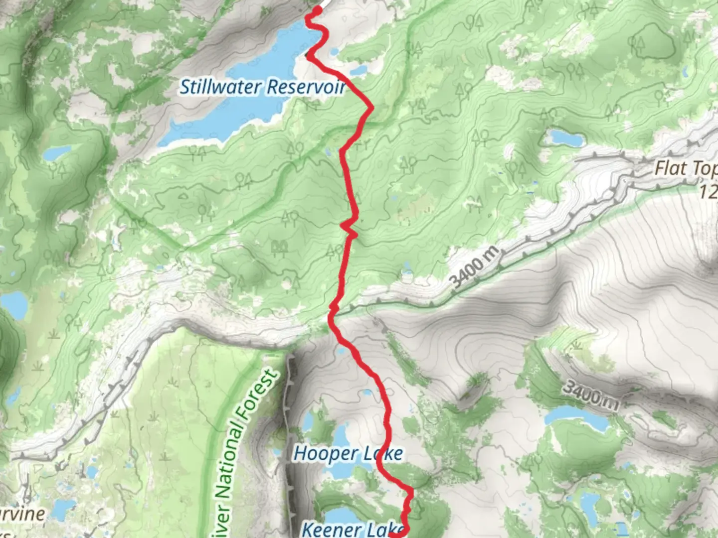 An image depicting the trail Keener Lake via North Derby Trail and its surrounding area.