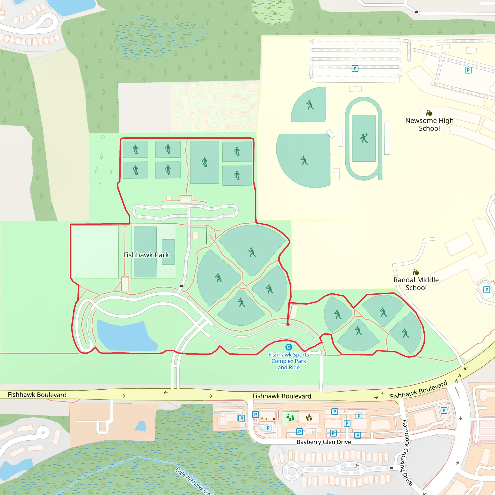 Fishhawk Park Loop mobile static map