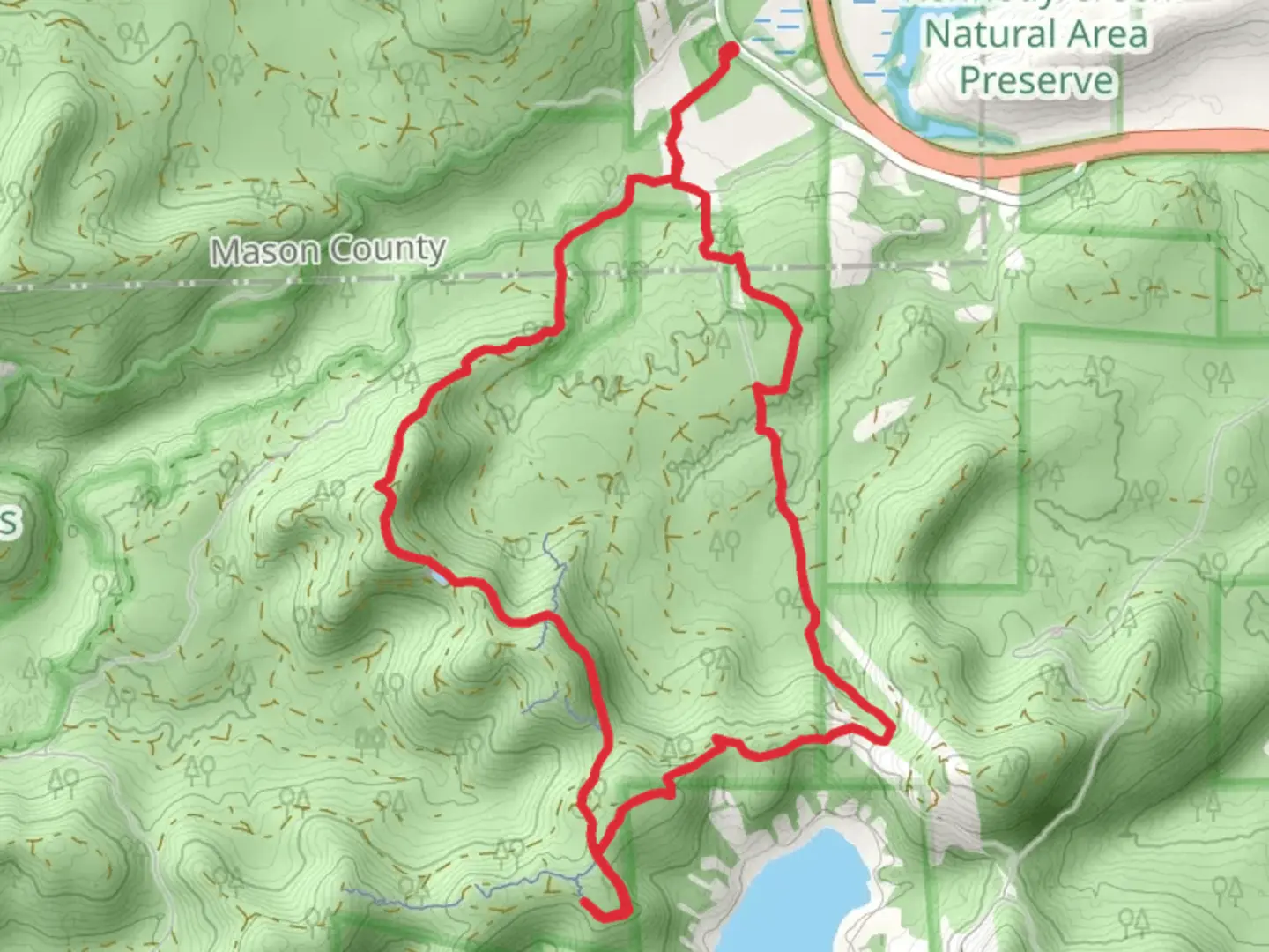 An image depicting the trail Suzuki, Quarry Ridge and Spider Web Lane Loop and its surrounding area.