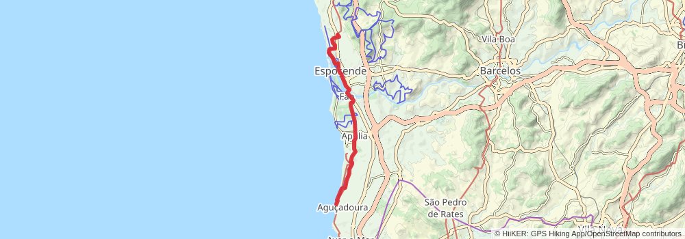 Camino Portugues da Costa stage 21 Map