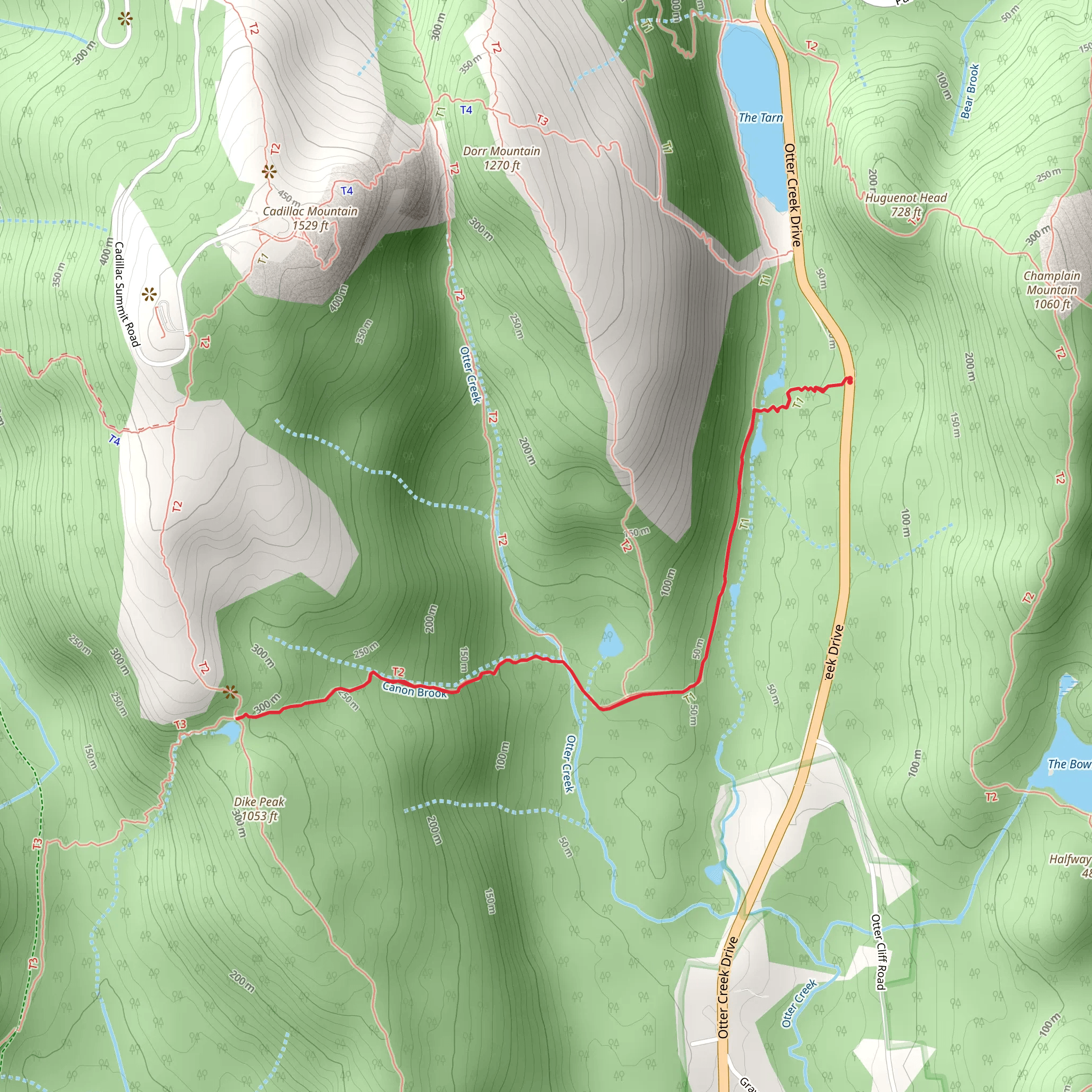 Trail along Canon Brook mobile static map